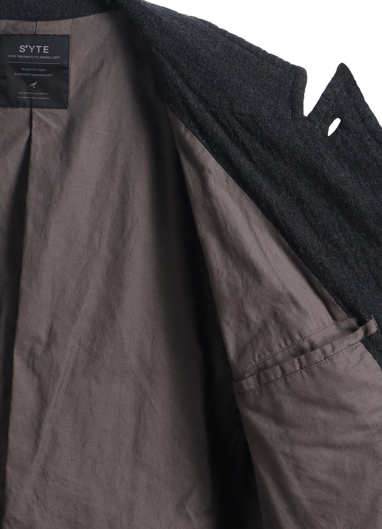 WOOL GAUZE SEMI-PEAKED JACKET