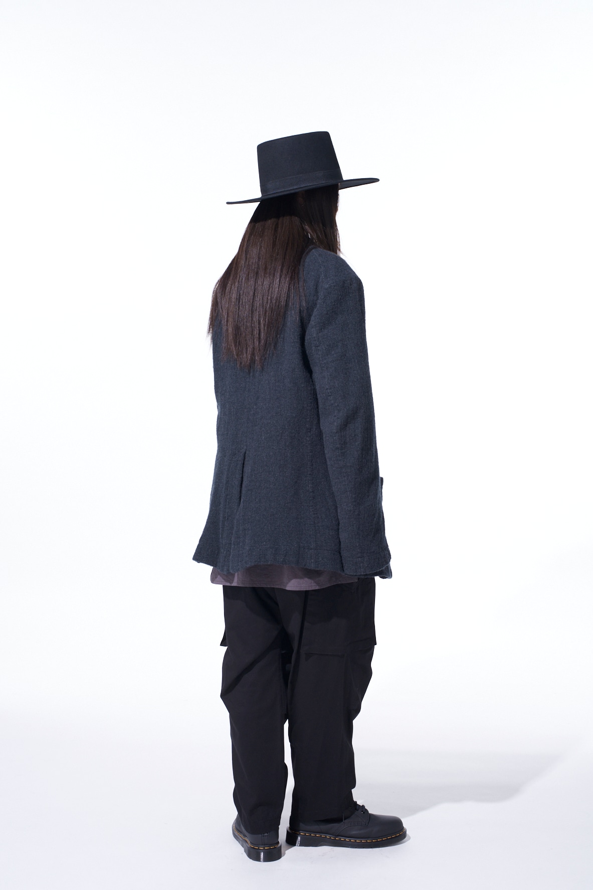 WOOL GAUZE SEMI-PEAKED JACKET