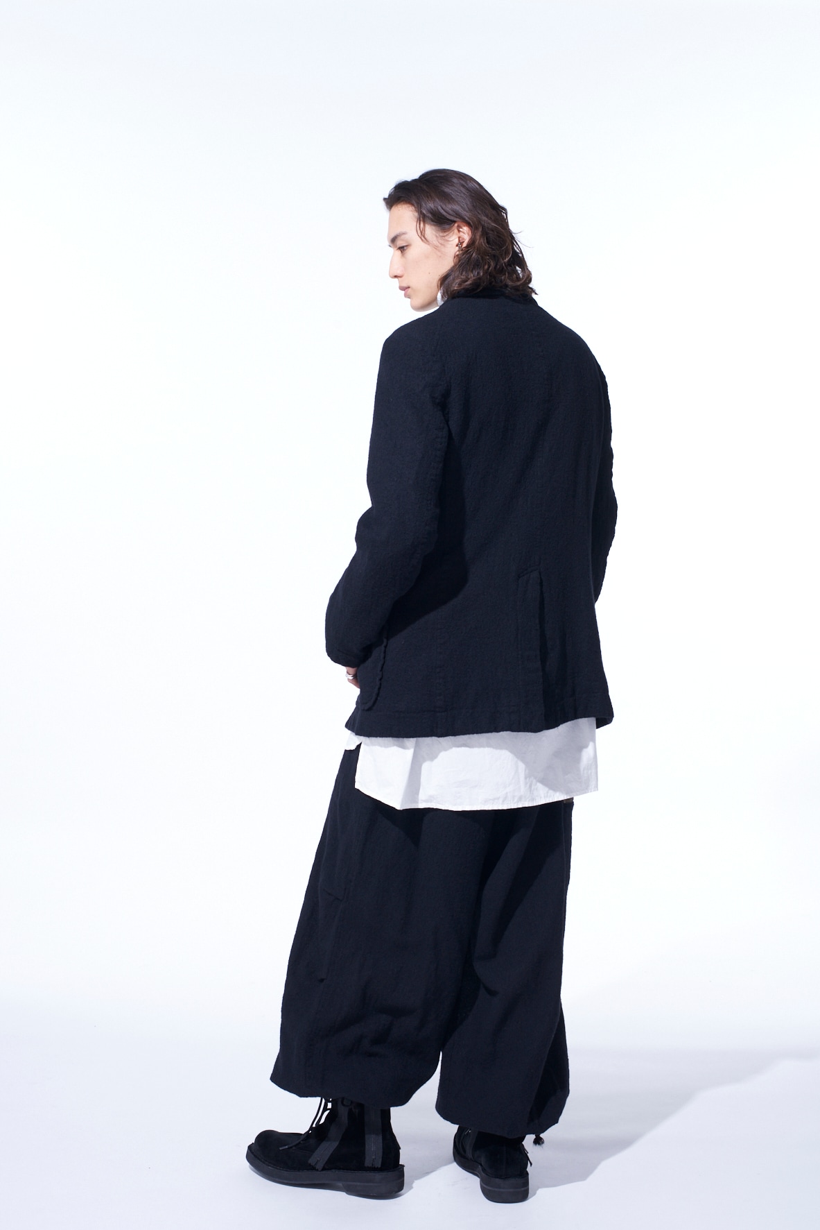 WOOL GAUZE SEMI-PEAKED JACKET