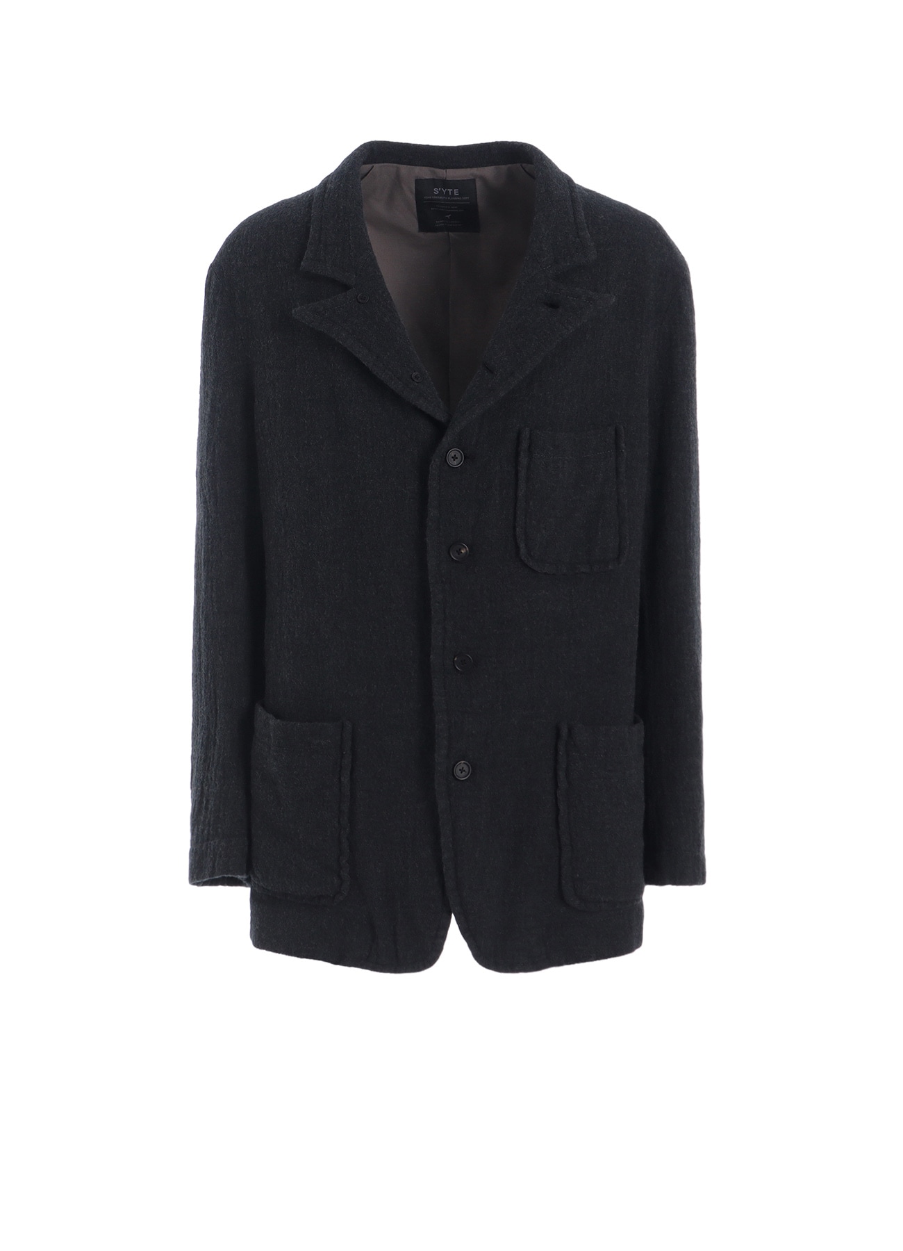 WOOL GAUZE SEMI-PEAKED JACKET
