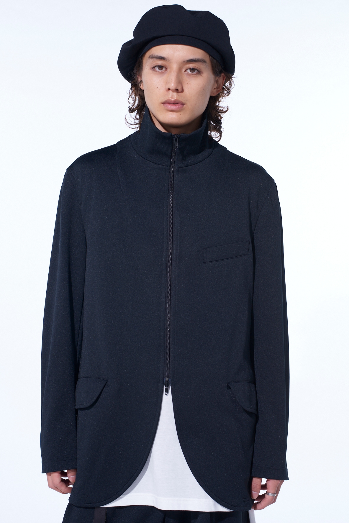 PE/SMOOTH ZIPPER THREAD TURTLE NECK JACKET