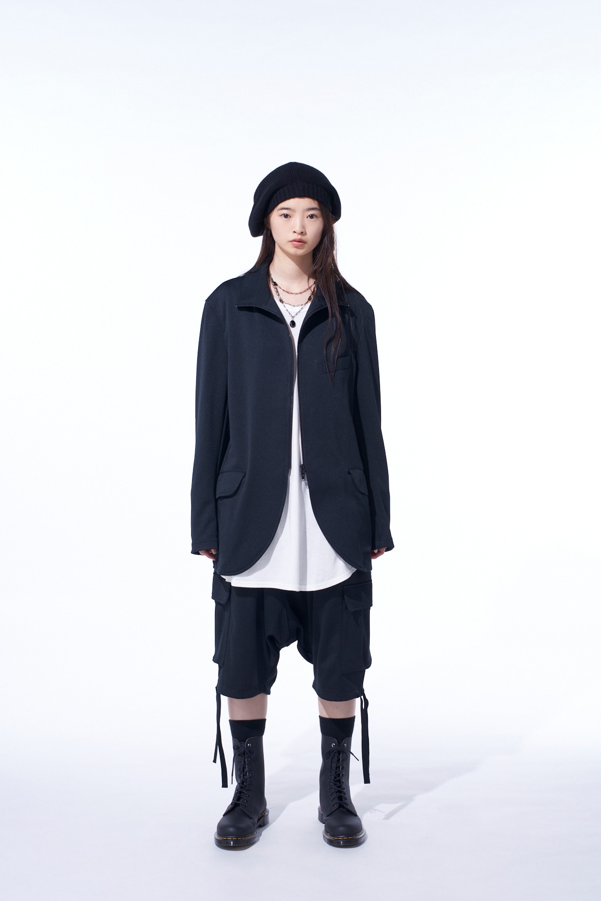 PE/SMOOTH ZIPPER THREAD TURTLE NECK JACKET