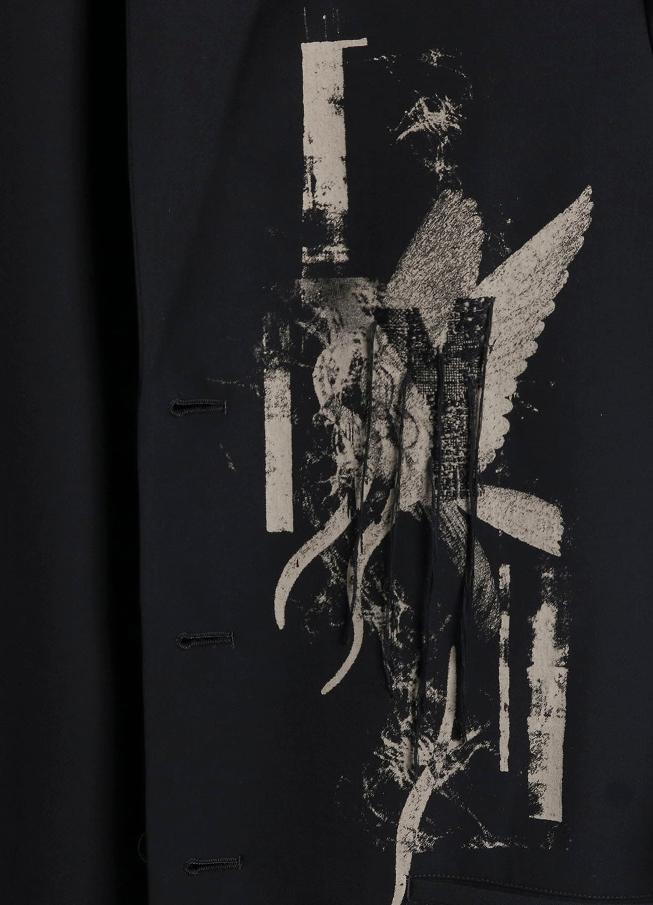 WASHER WOOL GABARDINE PRINT EMBROIDERY TAILORED JACKET