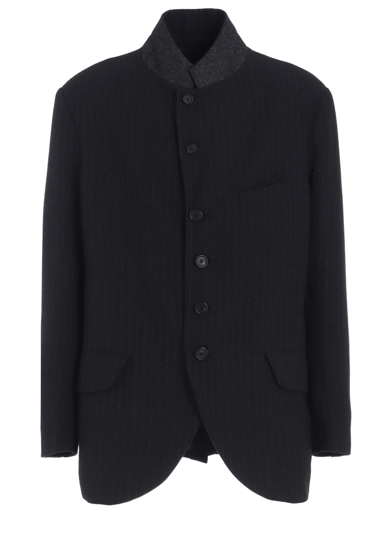 STRIPED SILK ANGORA WOOL 6 BUTTONS TAILORED JACKET