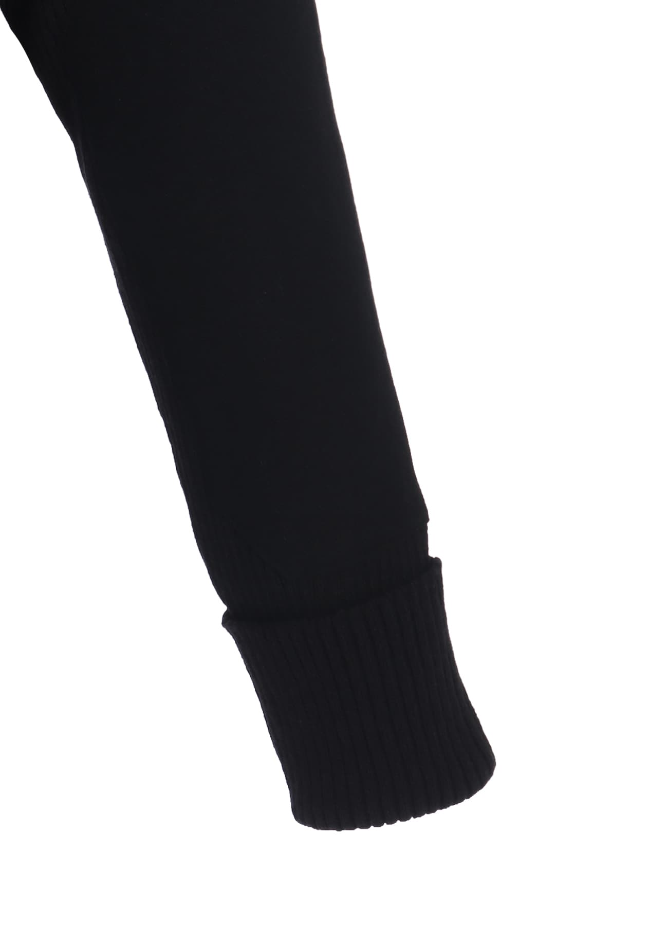 7G WOOL COTTON RIB PULLOVER WITH FLANNEL SHOULDER AND ELBOW PATCHES