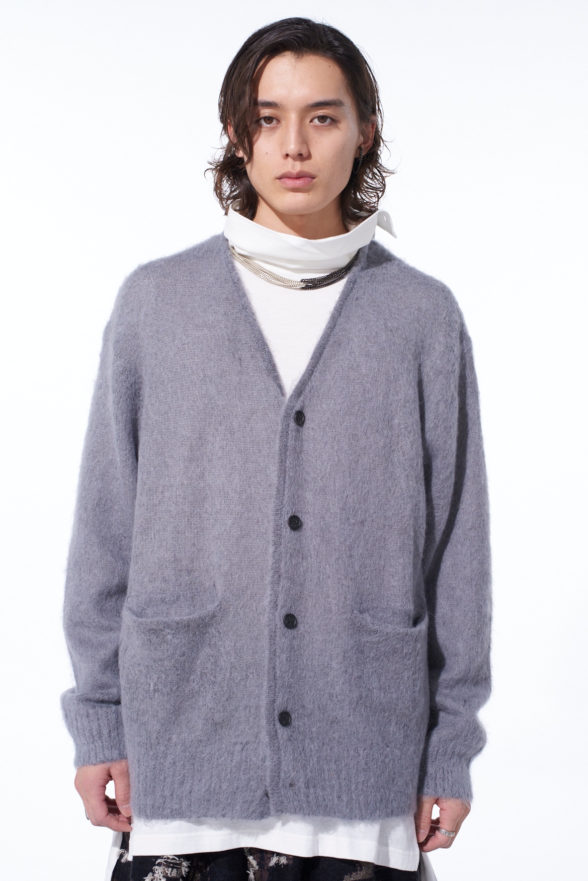 5G BRUSHED MOHAIR CARDIGAN