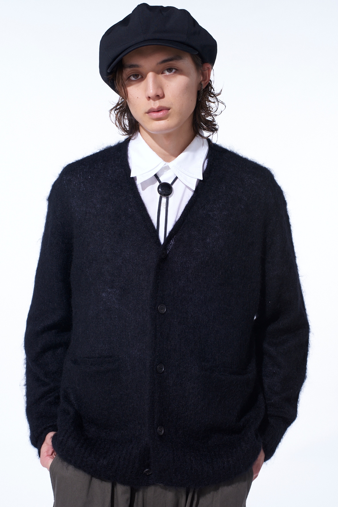 5G BRUSHED MOHAIR CARDIGAN