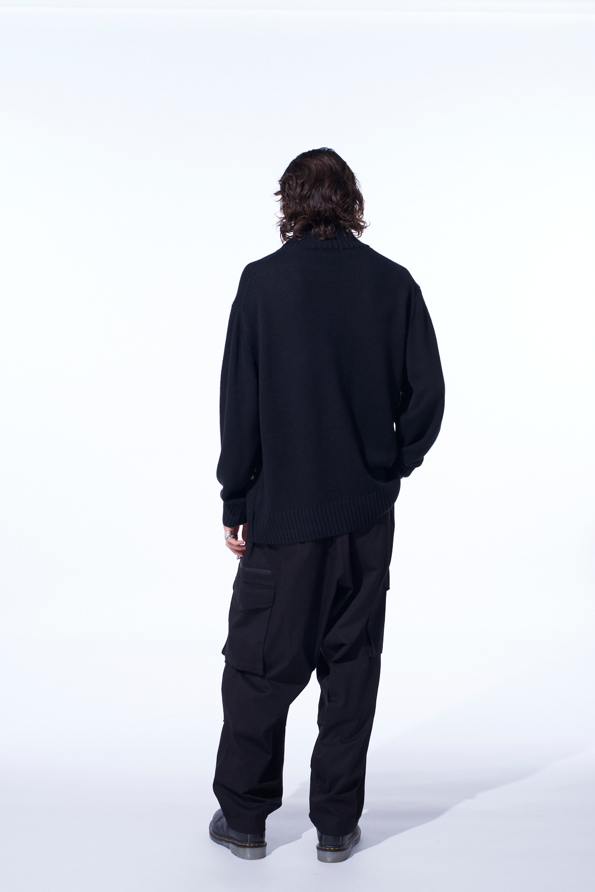 7G WOOL-BLEND INTARSIA CROW-PATTERN HIGH NECK KNIT