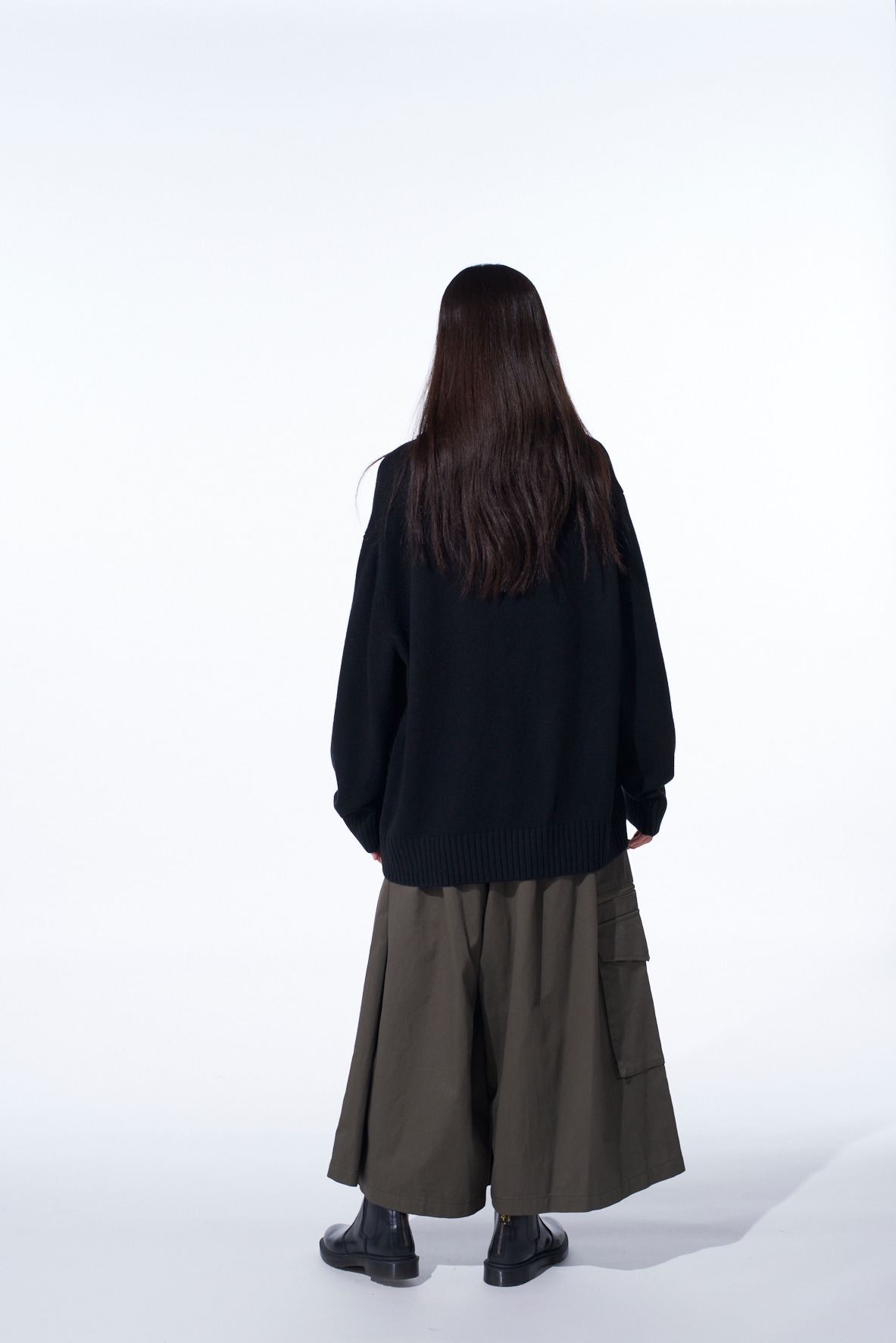 7G WOOL-BLEND INTARSIA CROW-PATTERN HIGH NECK KNIT