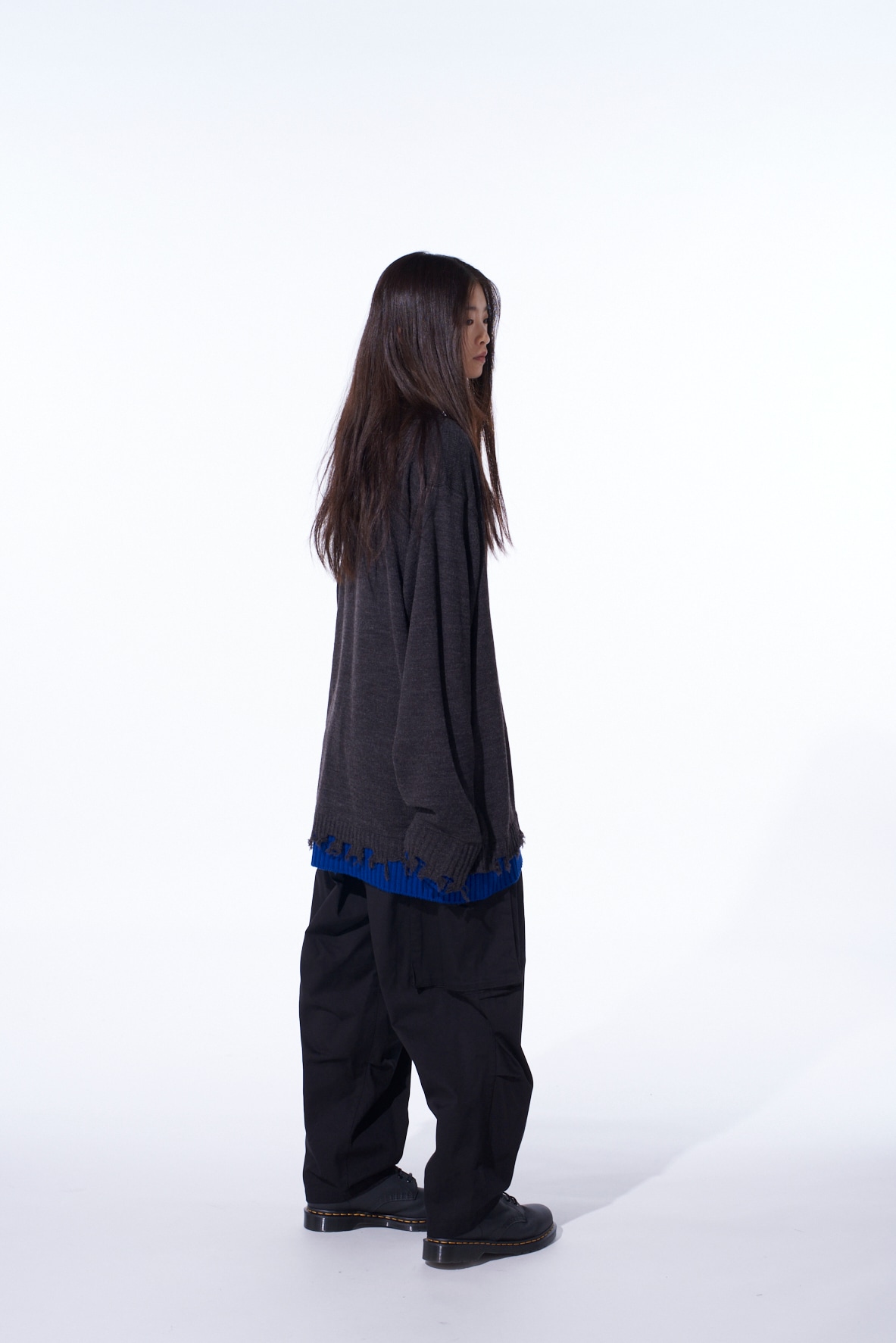 CORPILON BULKY WOOL COLOR-BLOCKED DAMAGE PULLOVER