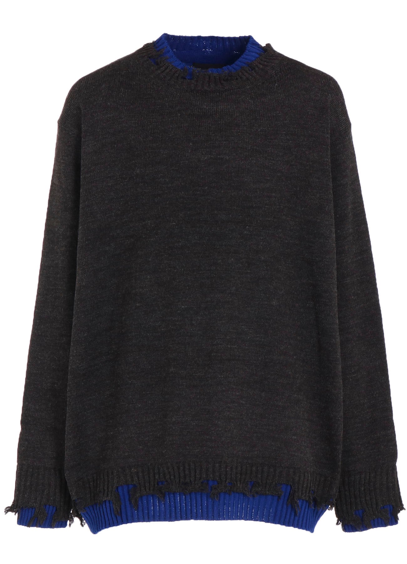 CORPILON BULKY WOOL COLOR-BLOCKED DAMAGE PULLOVER
