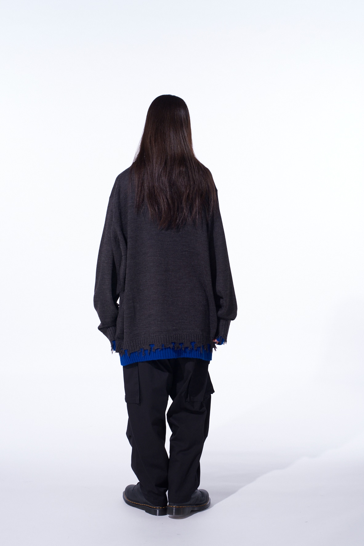 CORPILON BULKY WOOL COLOR-BLOCKED DAMAGE PULLOVER