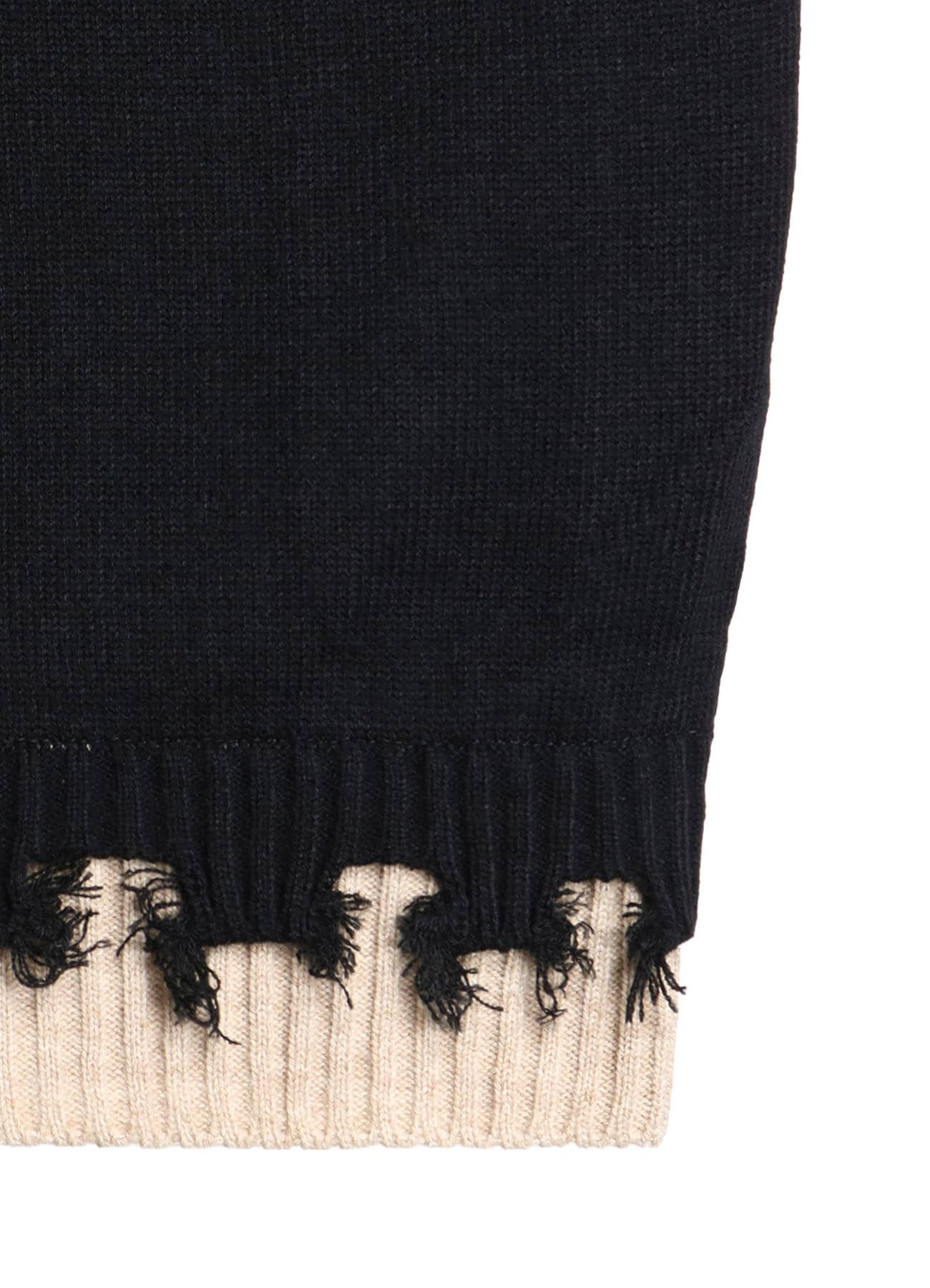 CORPILON BULKY WOOL COLOR-BLOCKED DAMAGE PULLOVER