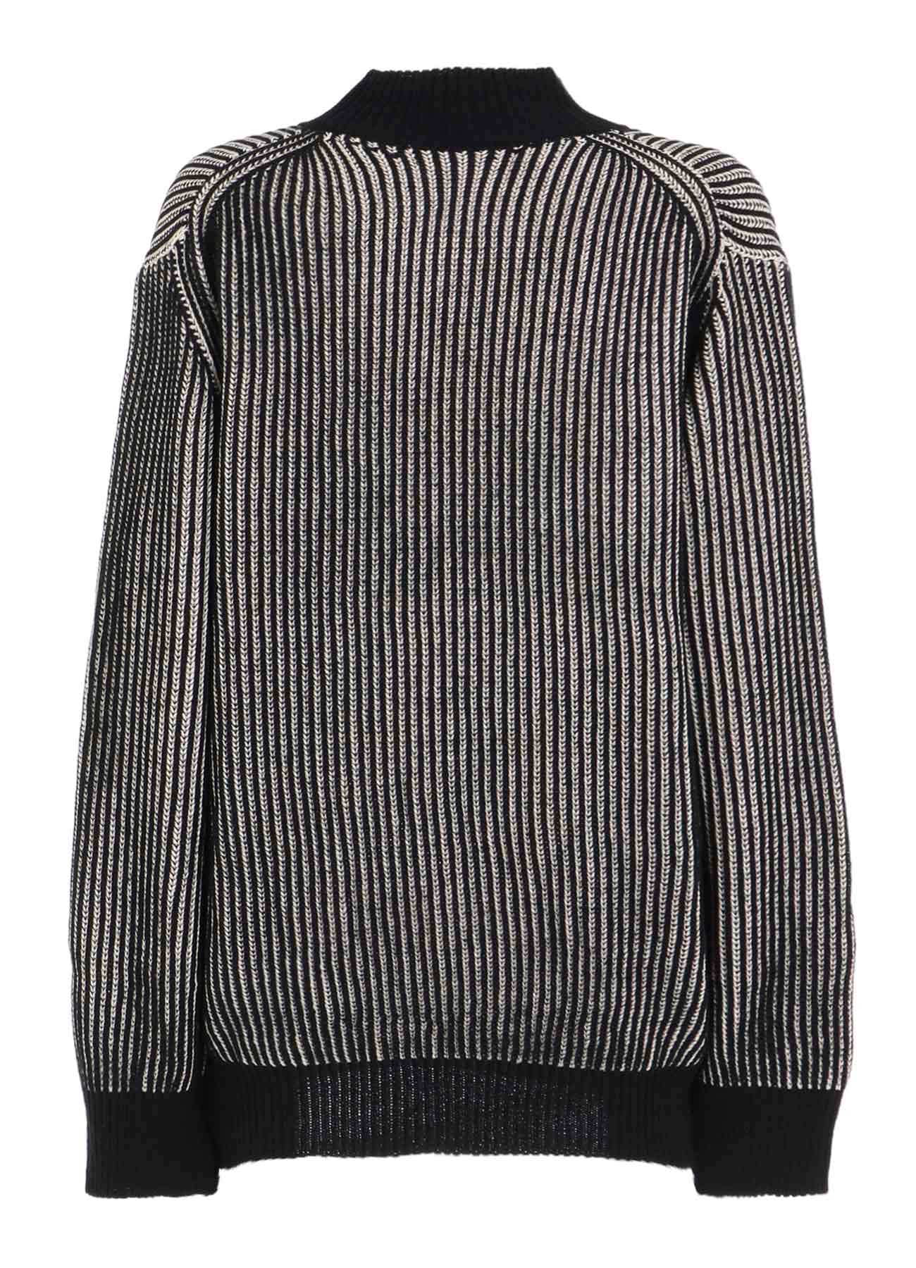 5G BULKY WOOL RIB STITCH OVERSIZED HIGH NECK KNIT