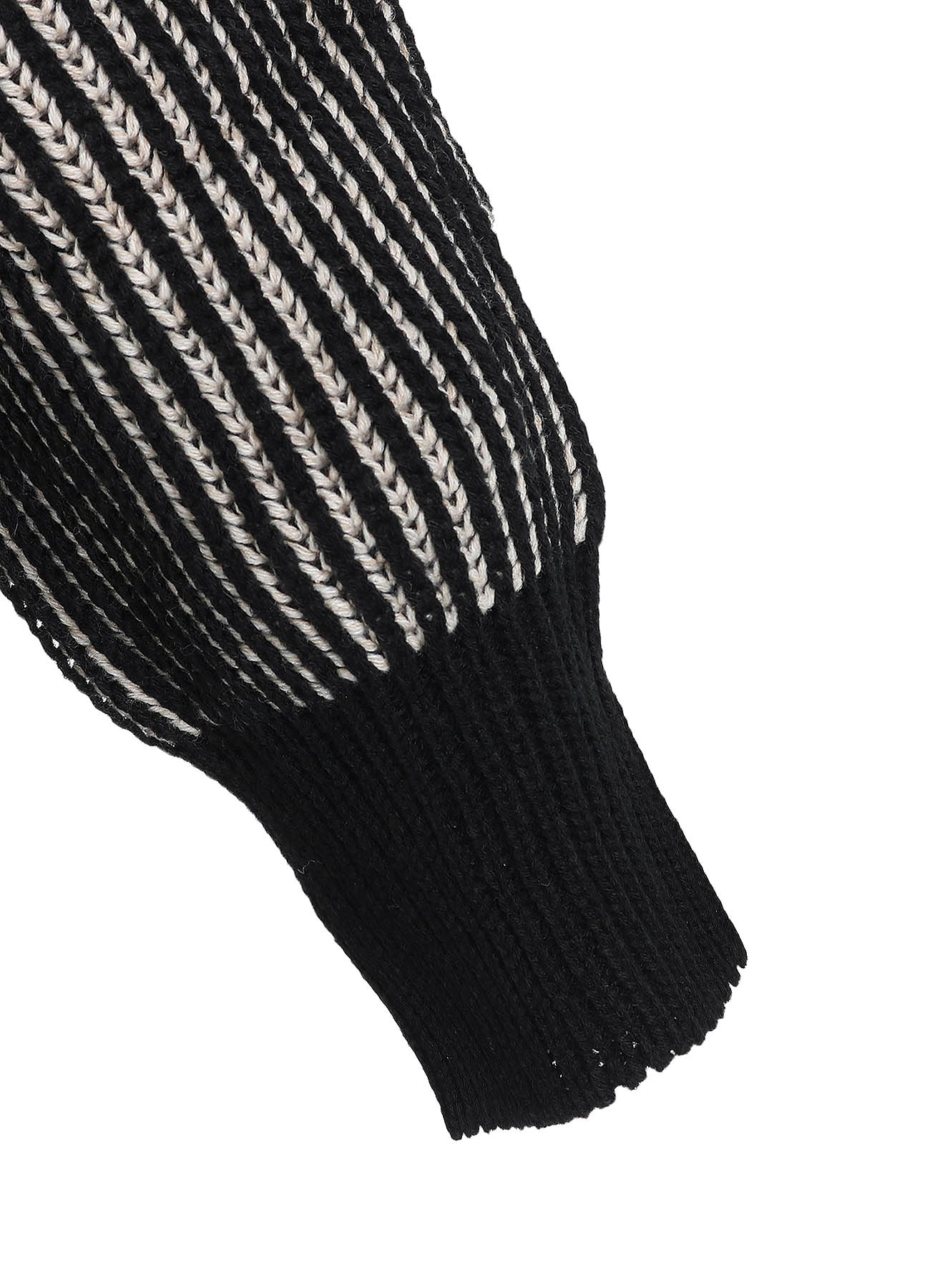 5G BULKY WOOL RIB STITCH OVERSIZED HIGH NECK KNIT