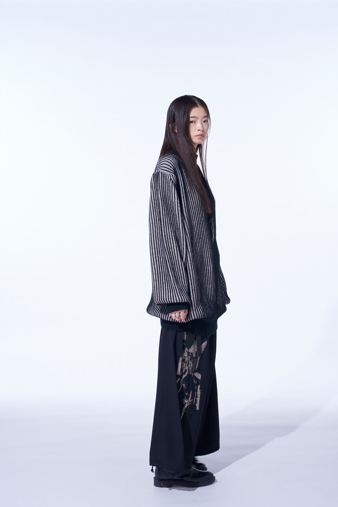 5G BULKY WOOL RIB STITCH OVERSIZED HIGH NECK KNIT