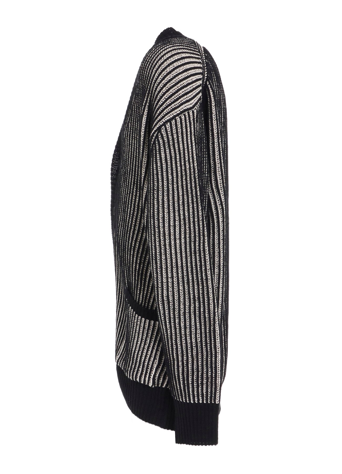 5G BULKY WOOL RIB STITCH V-NECK CARDIGAN