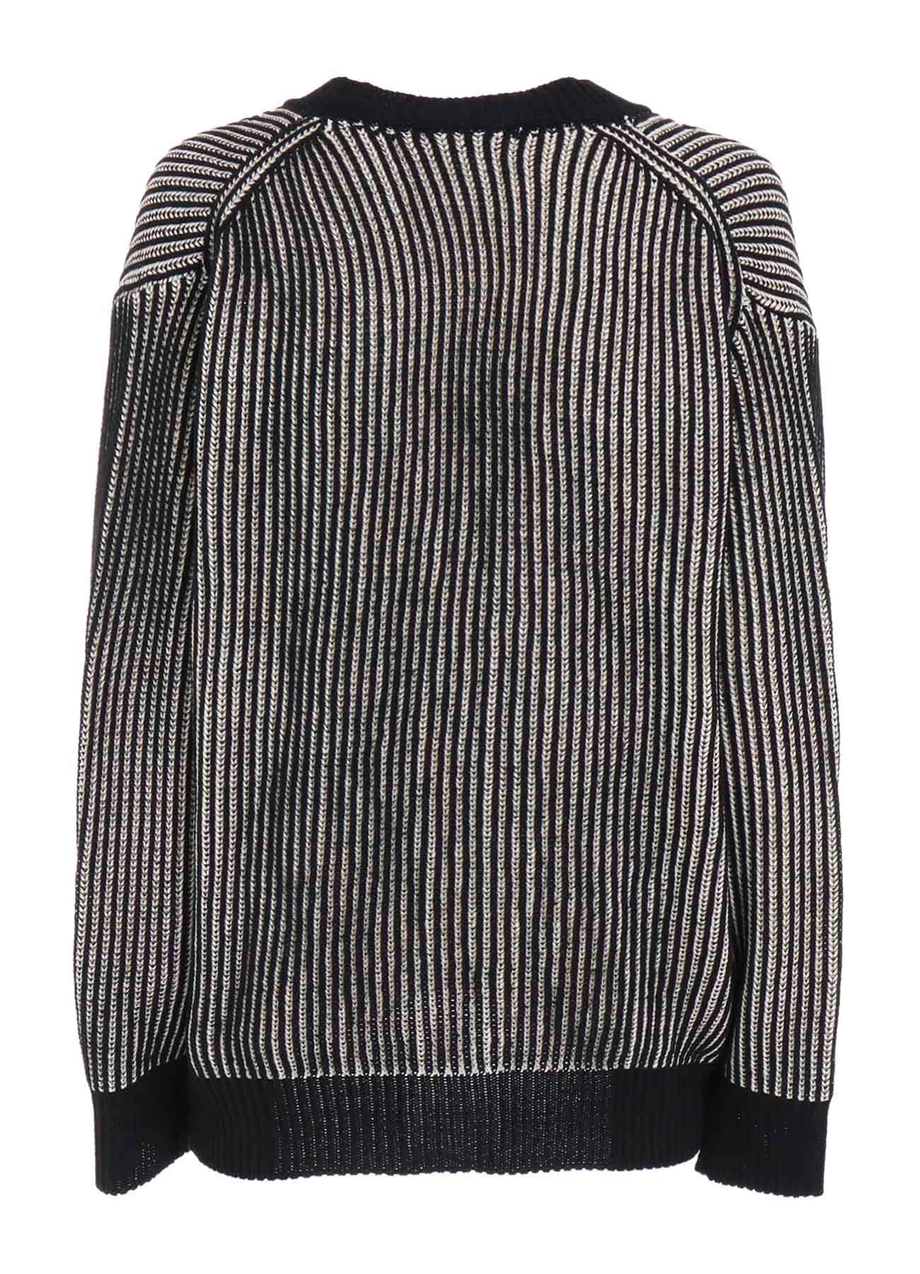 5G BULKY WOOL RIB STITCH V-NECK CARDIGAN