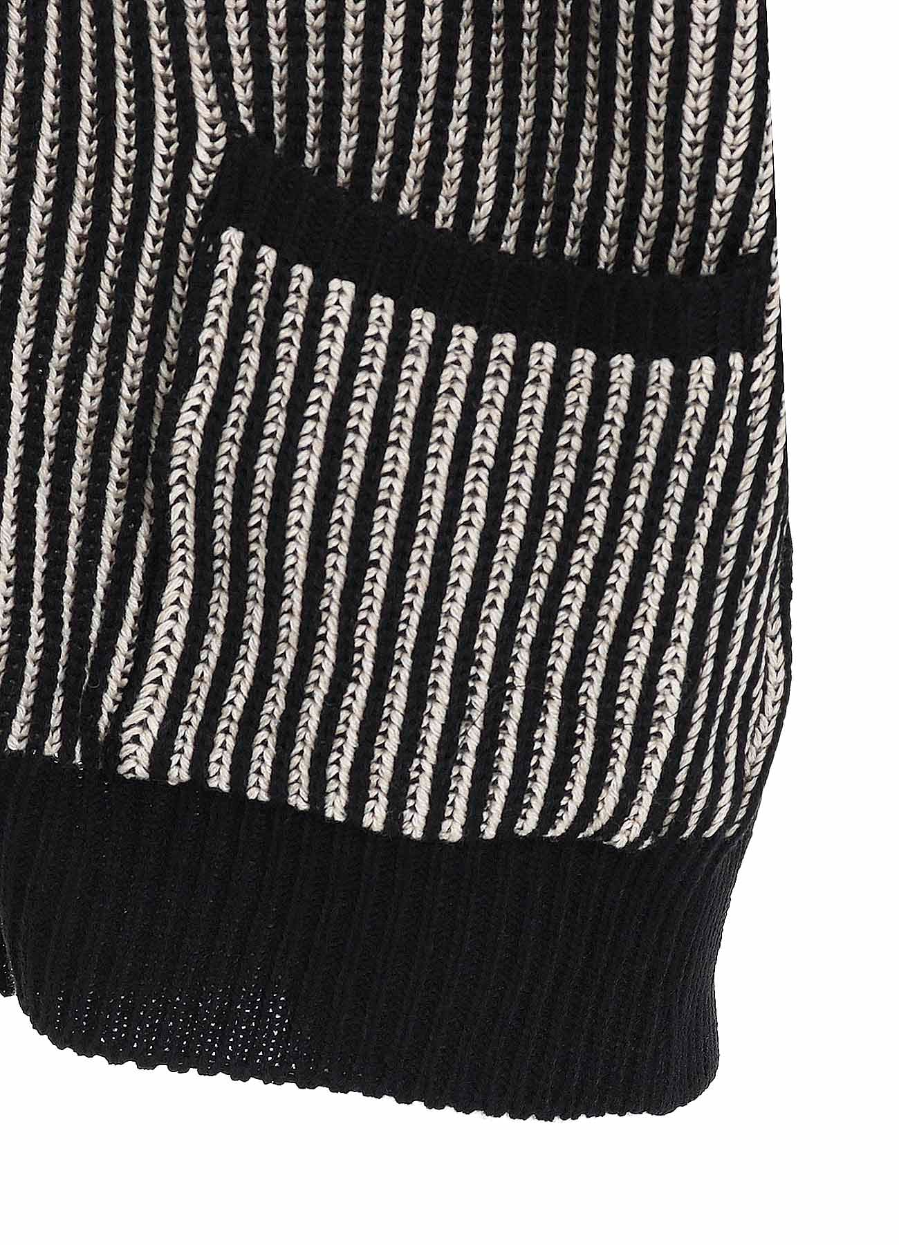 5G BULKY WOOL RIB STITCH V-NECK CARDIGAN