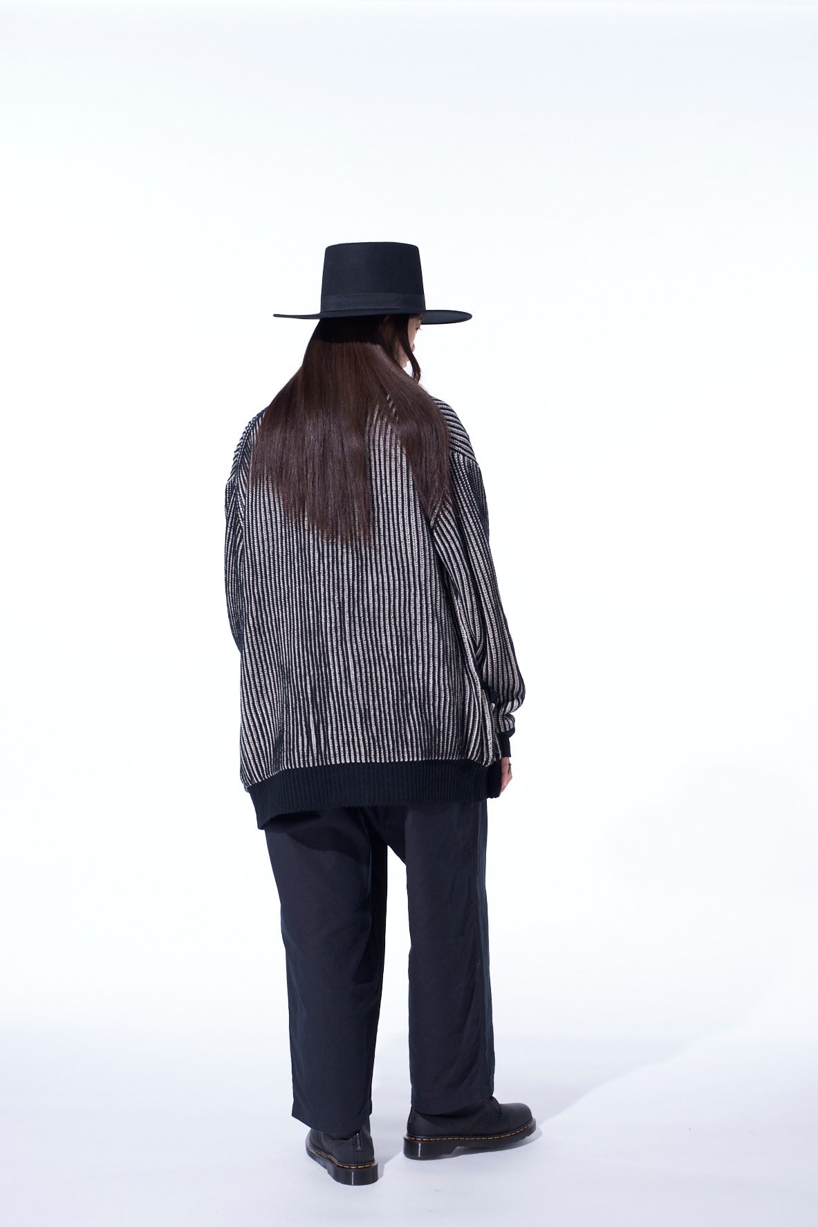 5G BULKY WOOL RIB STITCH V-NECK CARDIGAN