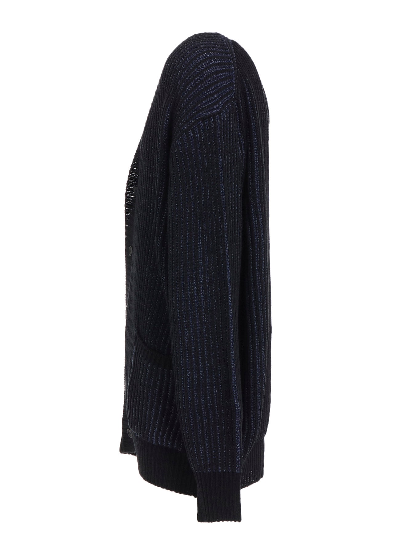 5G BULKY WOOL RIB STITCH V-NECK CARDIGAN