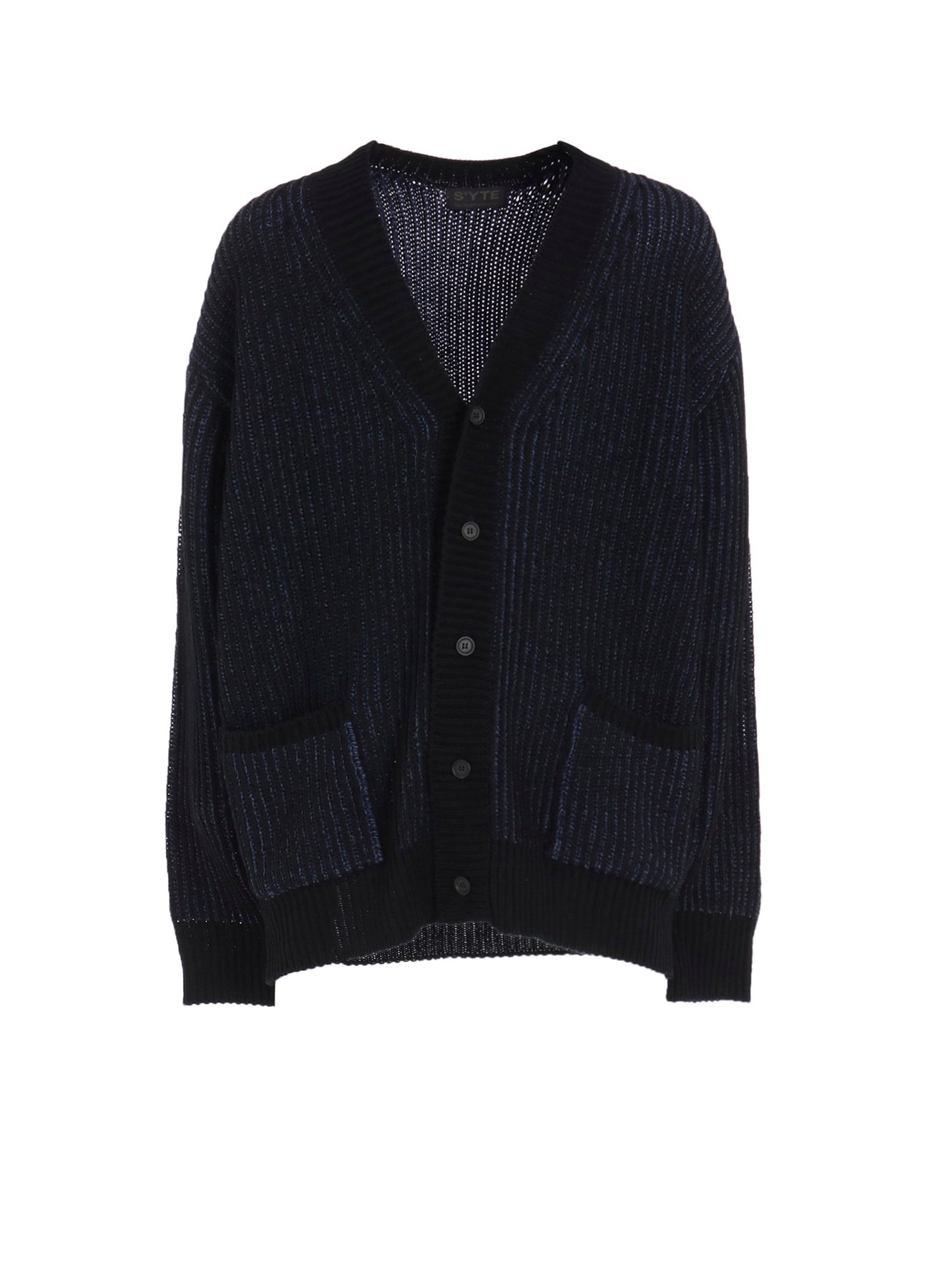 5G BULKY WOOL RIB STITCH V-NECK CARDIGAN