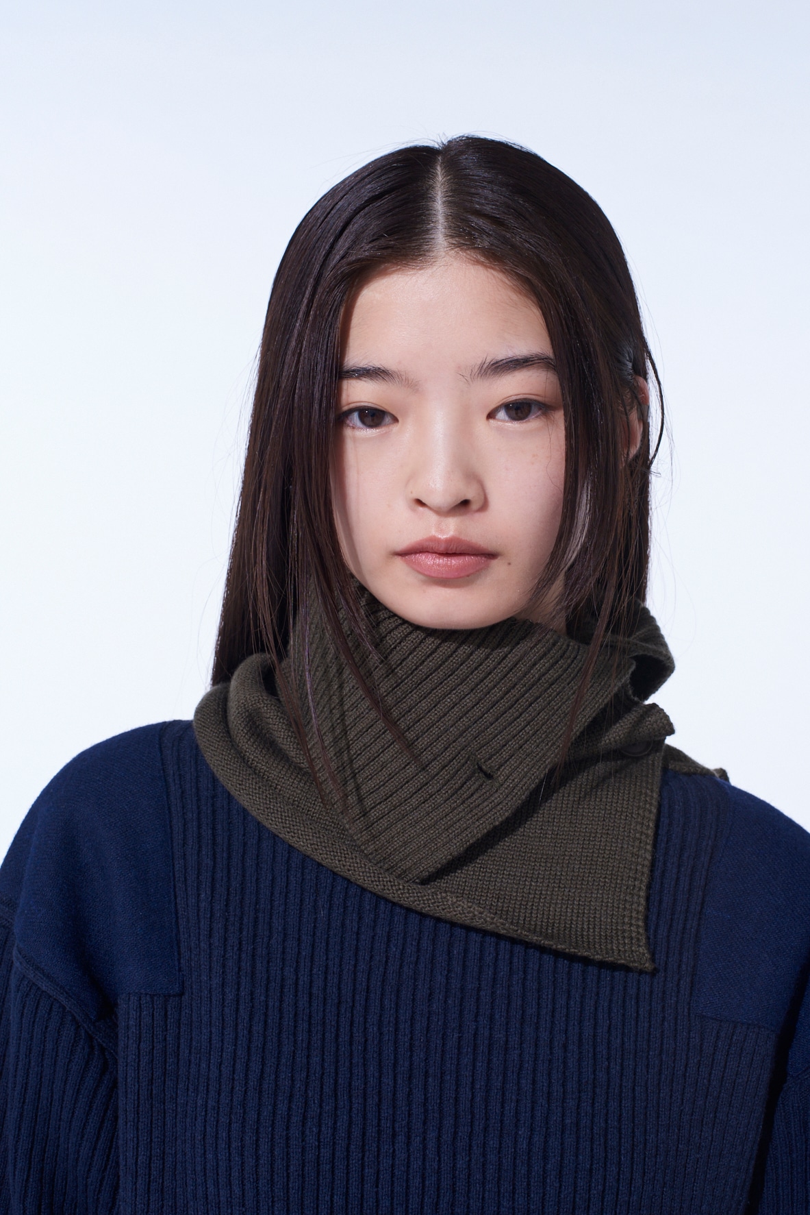 WOOL ACRYLIC JERSEY NECK WARMER