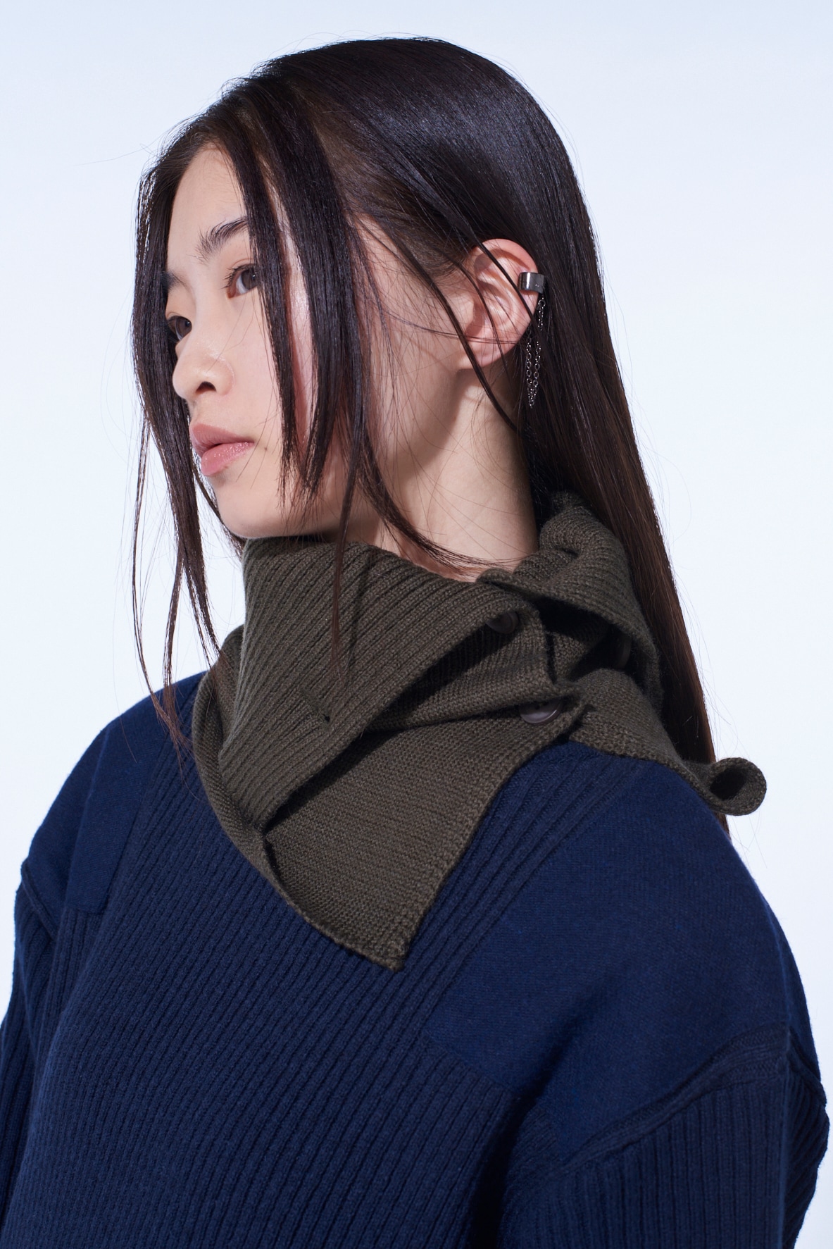 WOOL ACRYLIC JERSEY NECK WARMER