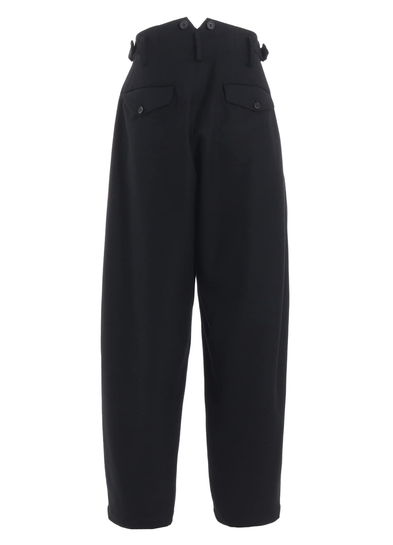 LAMB WOOL PRINTED MESSEGE EMBROIDERY 2 TUCK SUSPENDER PANTS