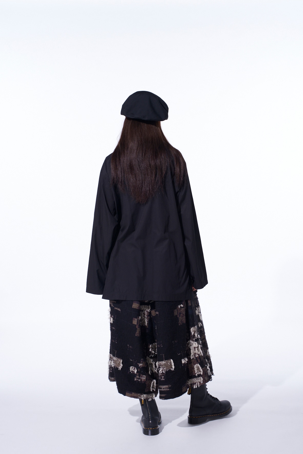 PATCHWORK CUT JACQUARD CULOTTE PANTS