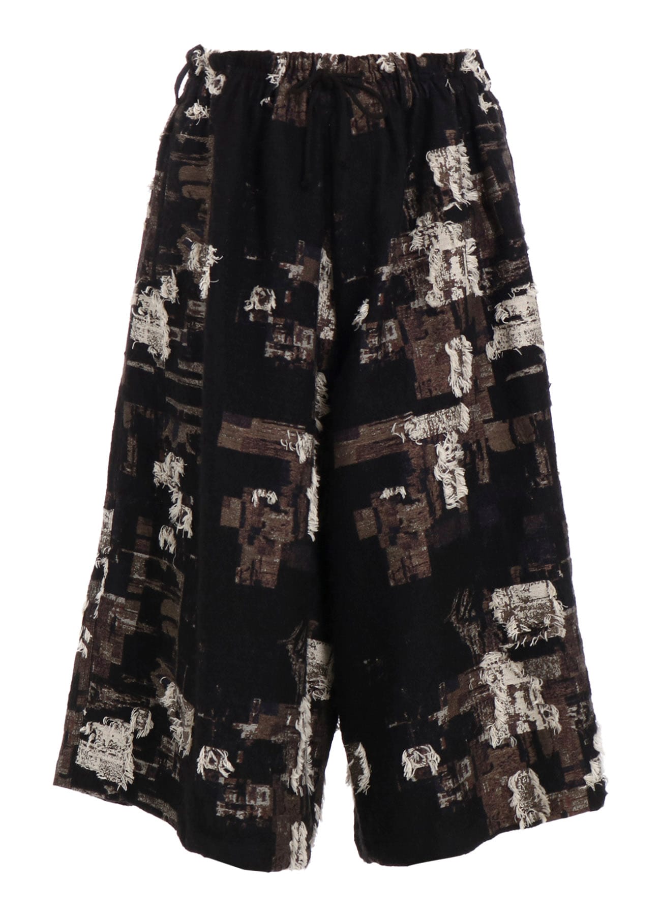 PATCHWORK CUT JACQUARD CULOTTE PANTS