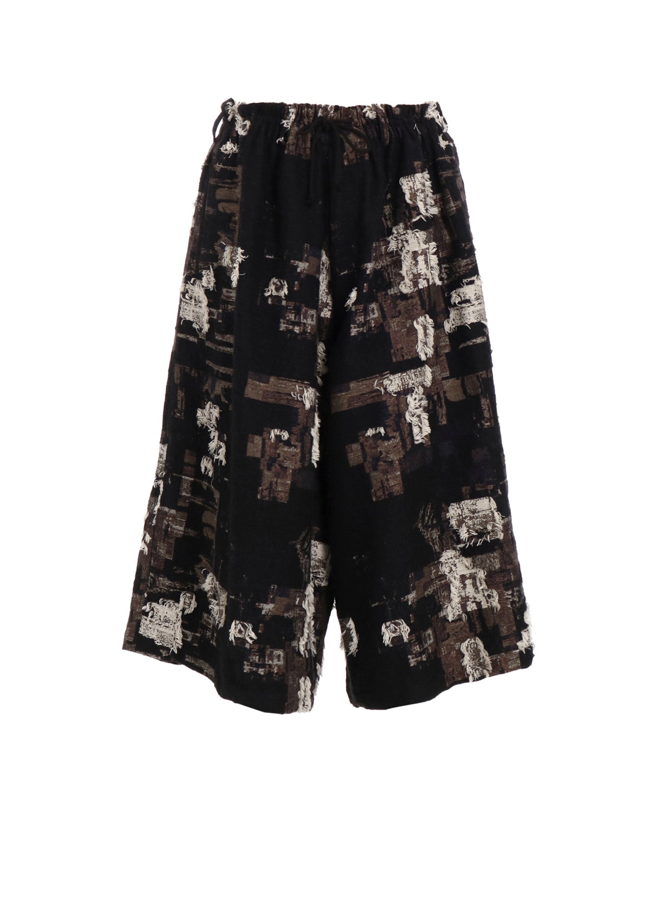 PATCHWORK CUT JACQUARD CULOTTE PANTS
