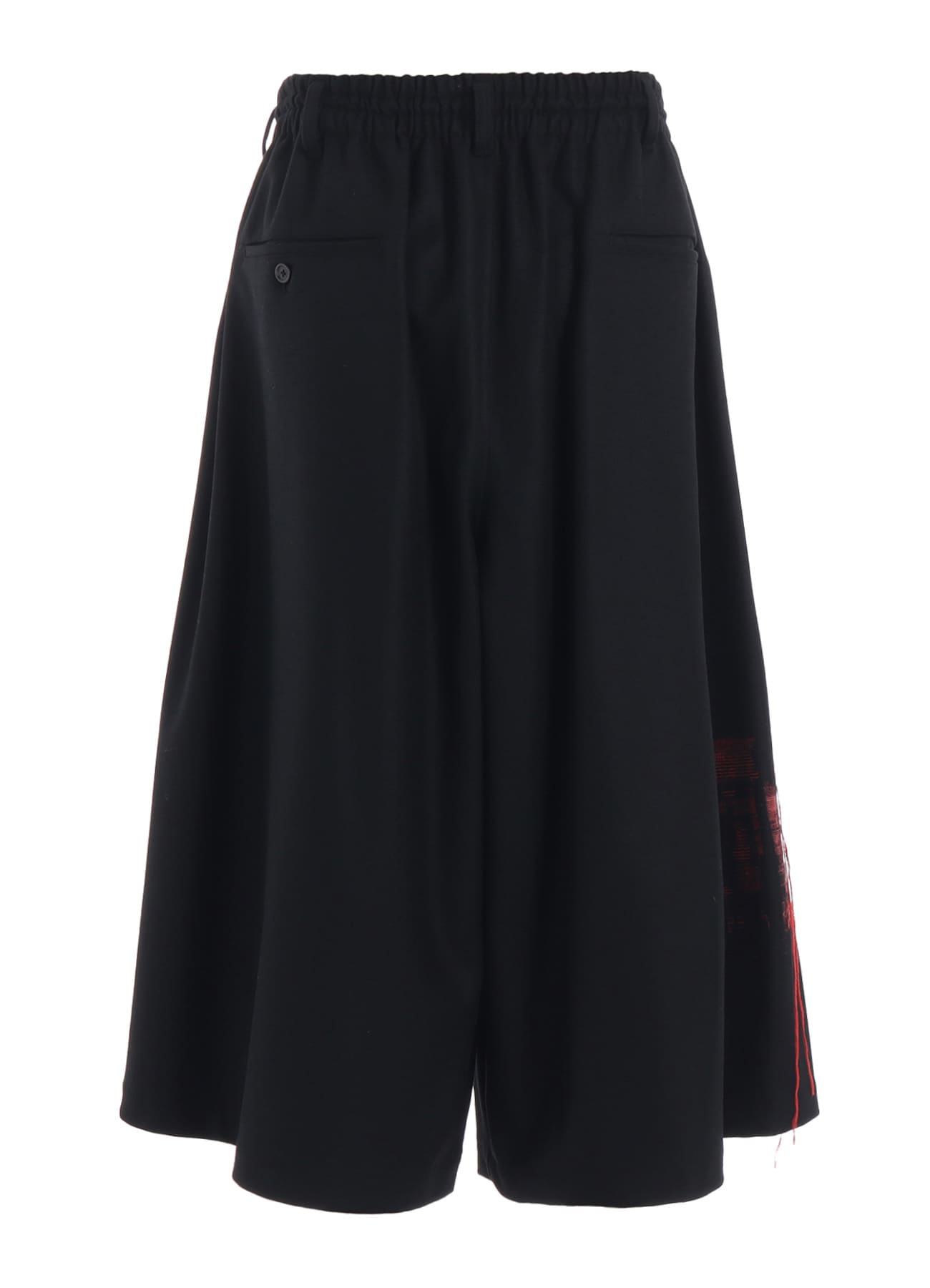 LAMB WOOL PRINTED MESSEGE EMBROIDERY CULOTTE PANTS