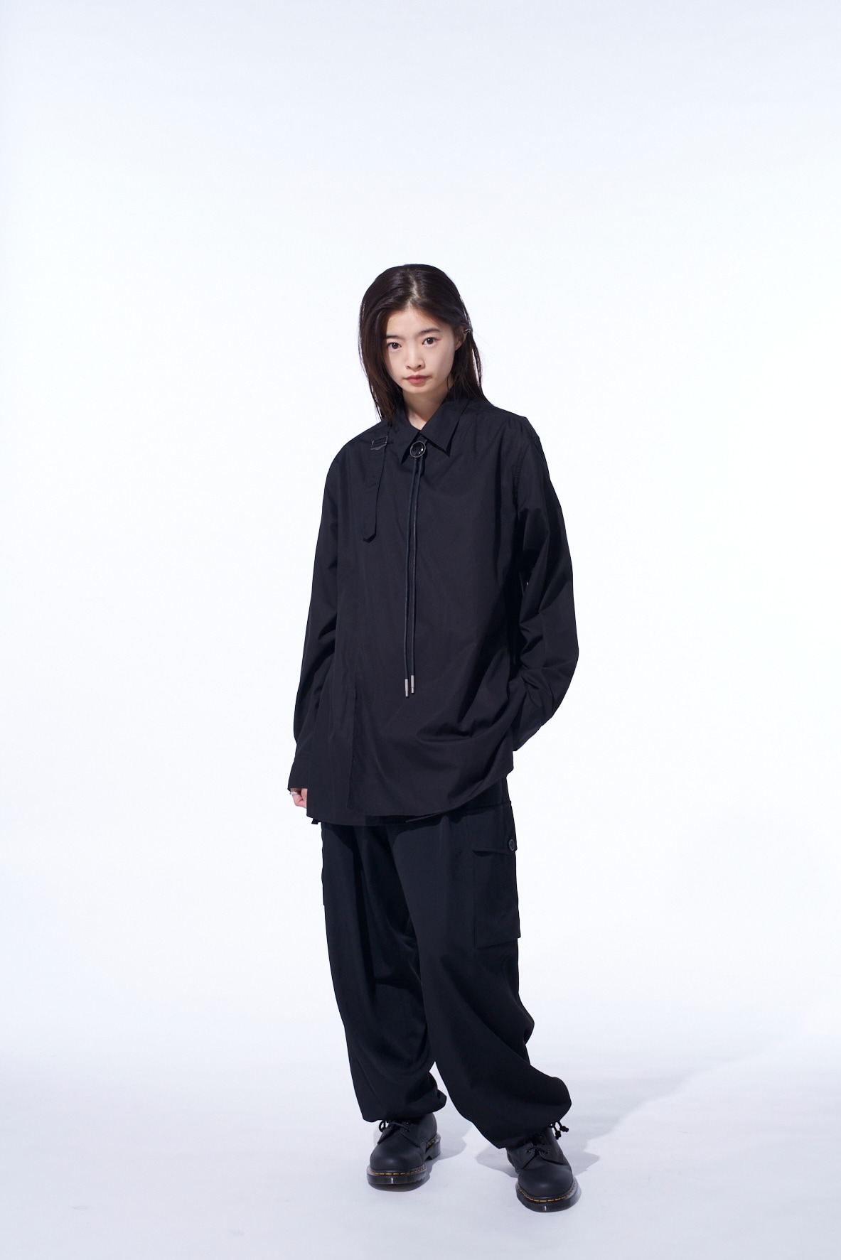 WASHER WOOL GABARDINE 2 TUCK CARGO PANTS