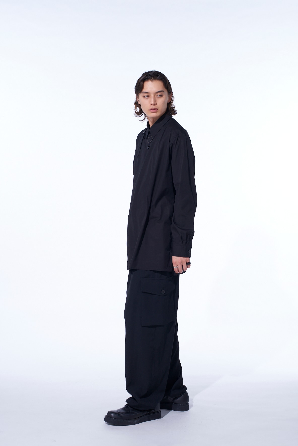 WASHER WOOL GABARDINE 2 TUCK CARGO PANTS