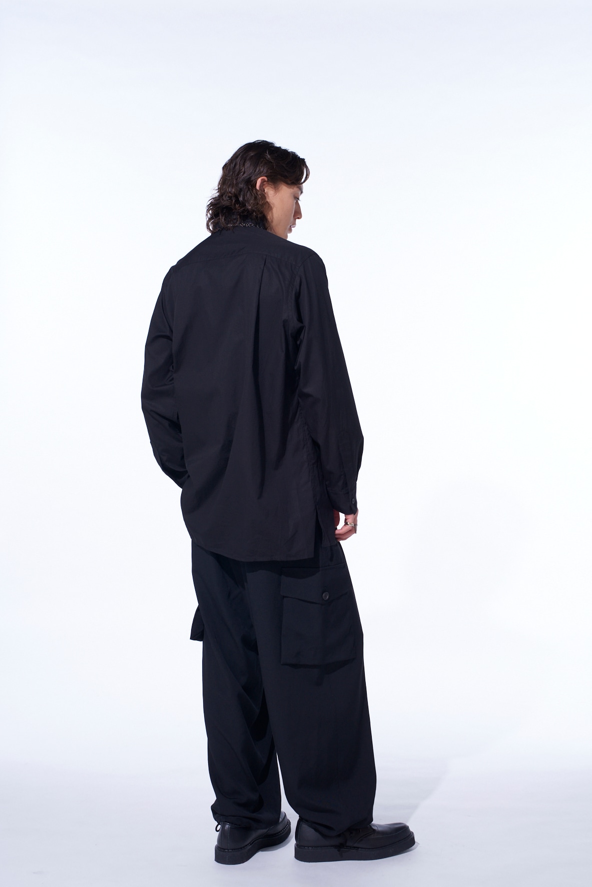 WASHER WOOL GABARDINE 2 TUCK CARGO PANTS