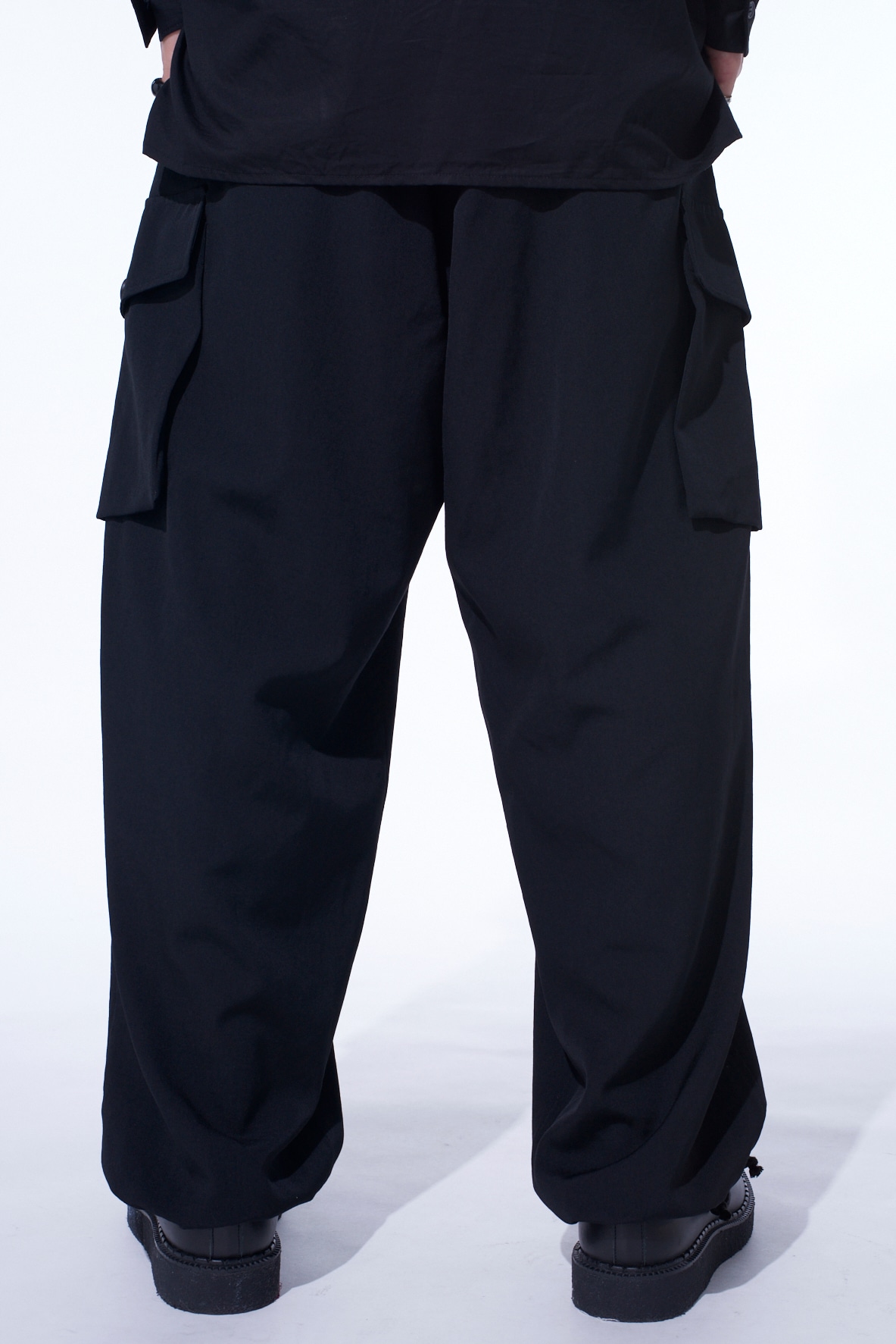 WASHER WOOL GABARDINE 2 TUCK CARGO PANTS