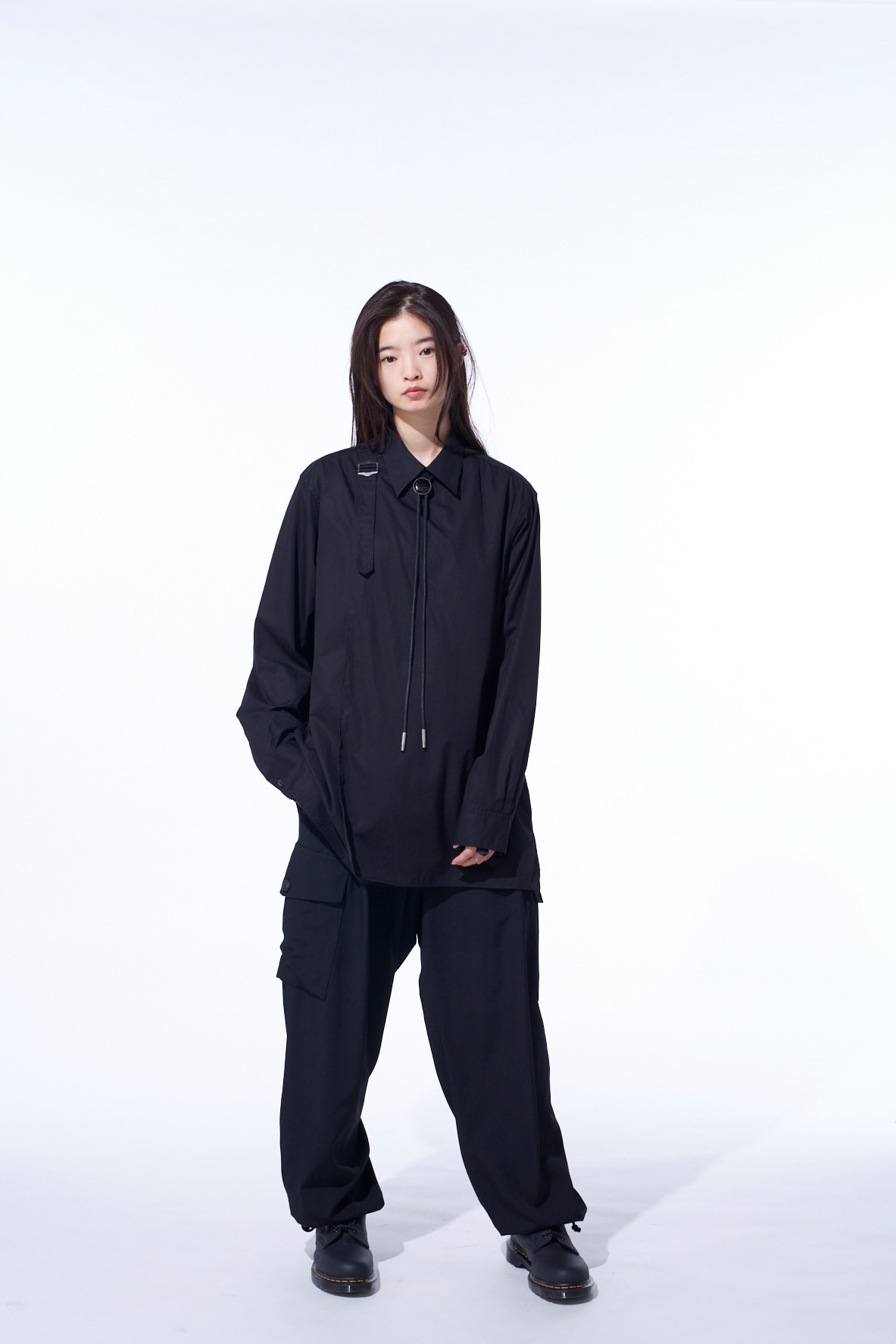 WASHER WOOL GABARDINE 2 TUCK CARGO PANTS