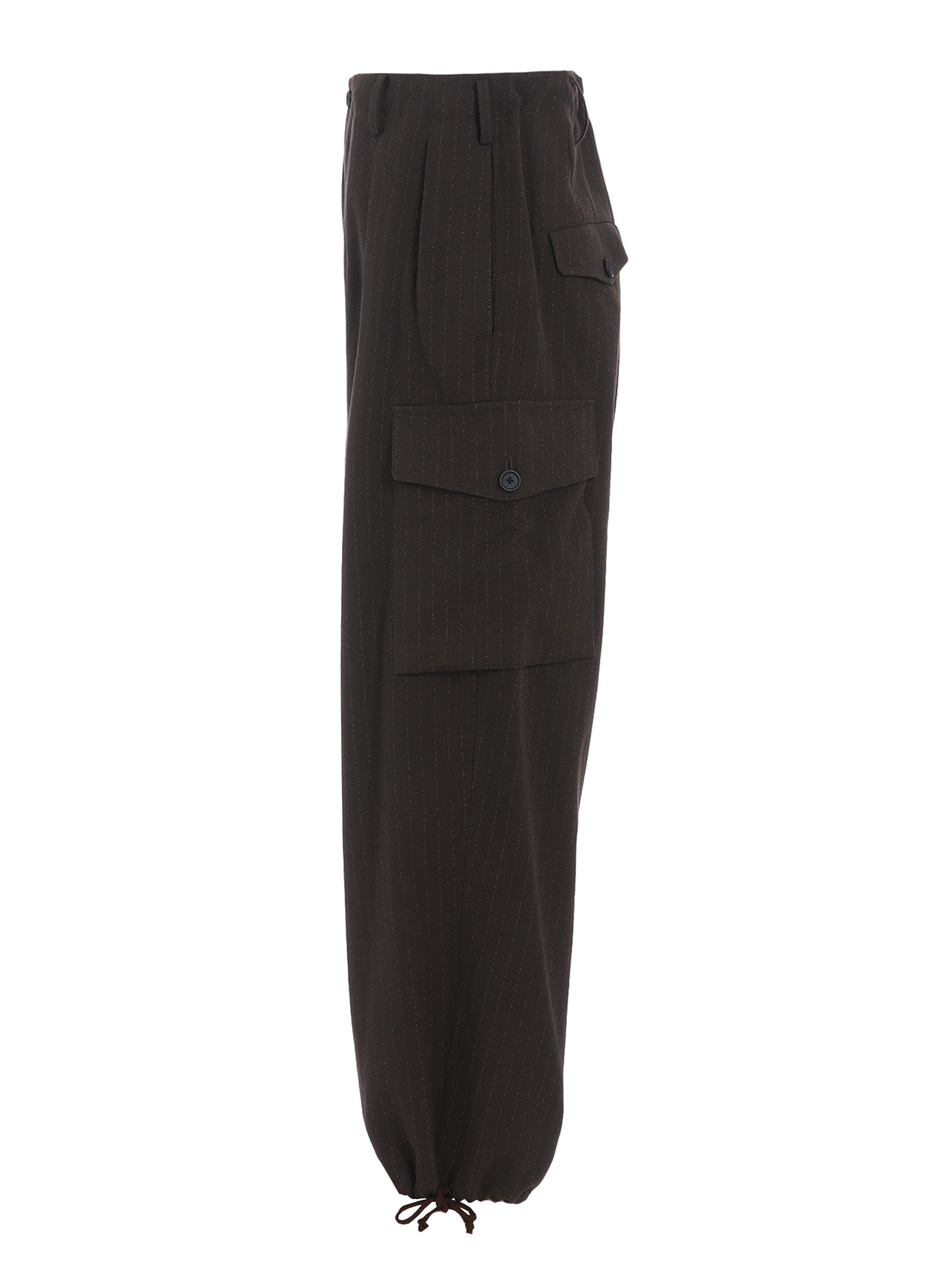 STRIPED SILK ANGORA WOOL 2 TUCK CARGO PANTS