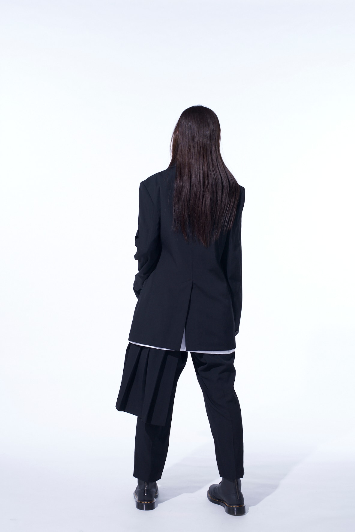 WASHER WOOL GABARDINE SKIRTED WRAP PANTS