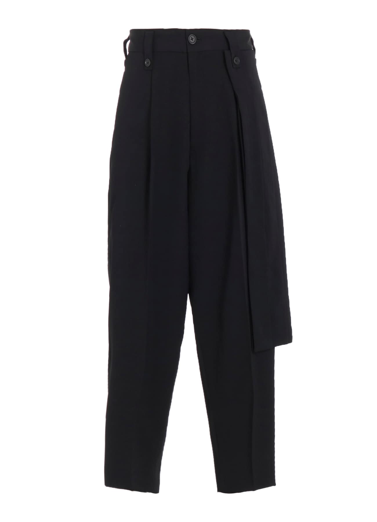 WASHER WOOL GABARDINE SKIRTED WRAP PANTS