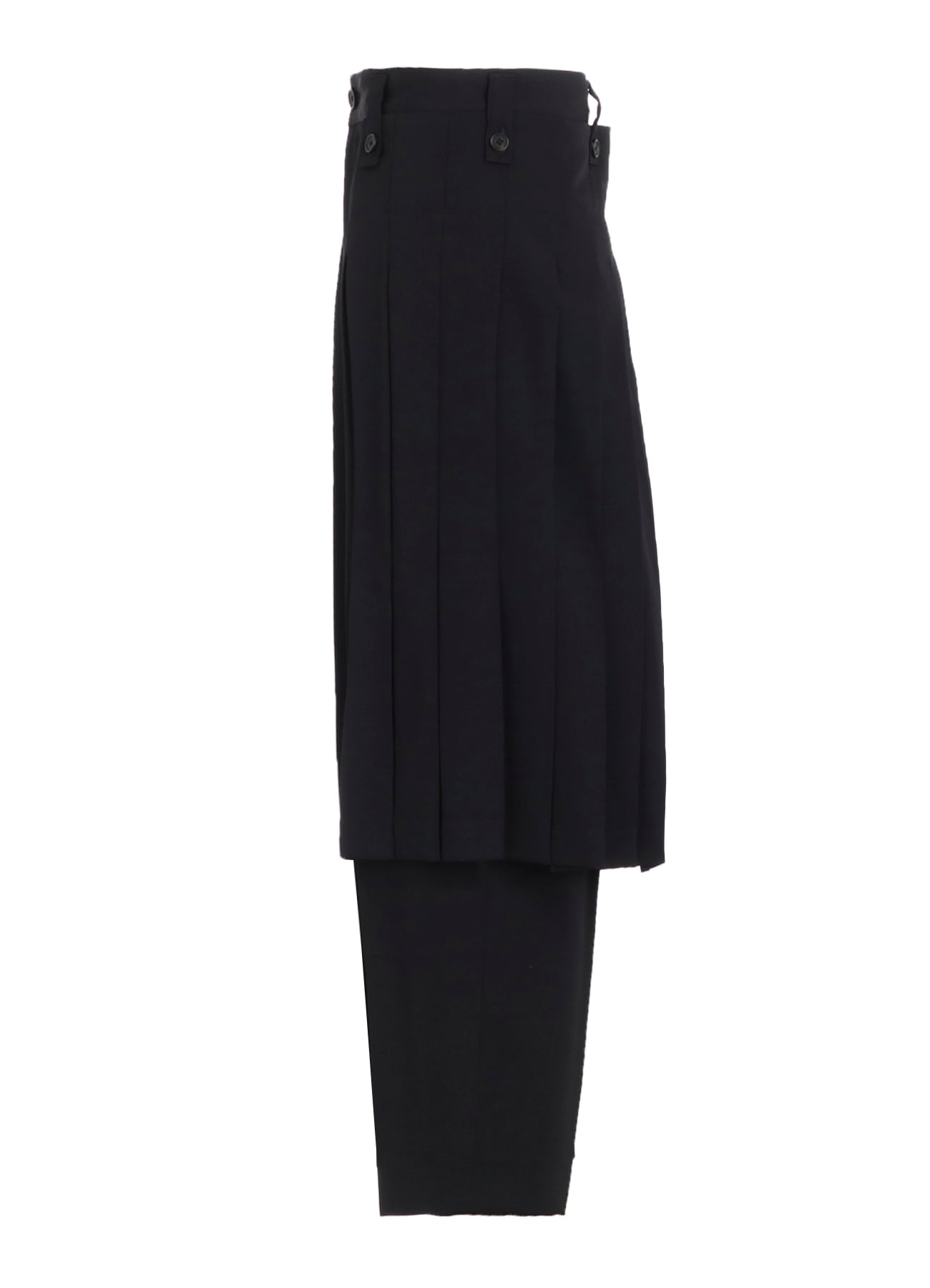 WASHER WOOL GABARDINE SKIRTED WRAP PANTS