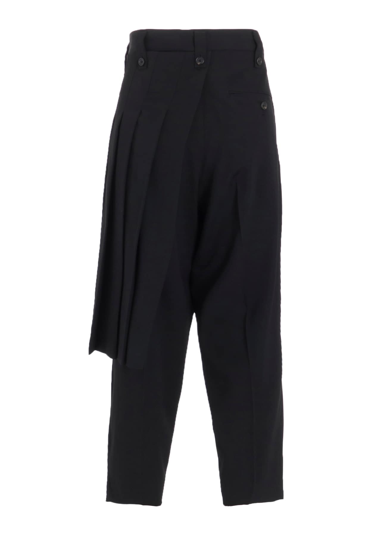 WASHER WOOL GABARDINE SKIRTED WRAP PANTS