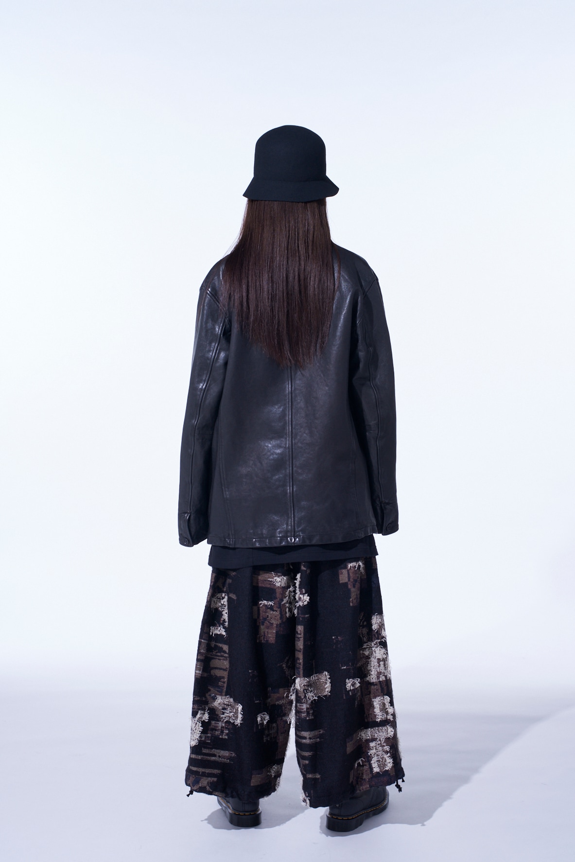 PATCHWORK CUT JACQUARD BALLOON PANTS
