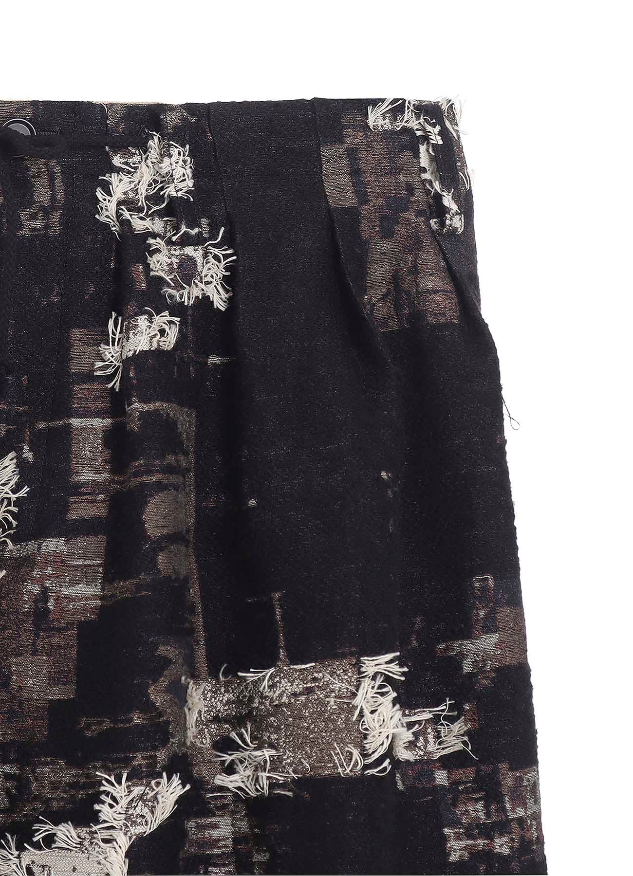 PATCHWORK CUT JACQUARD BALLOON PANTS