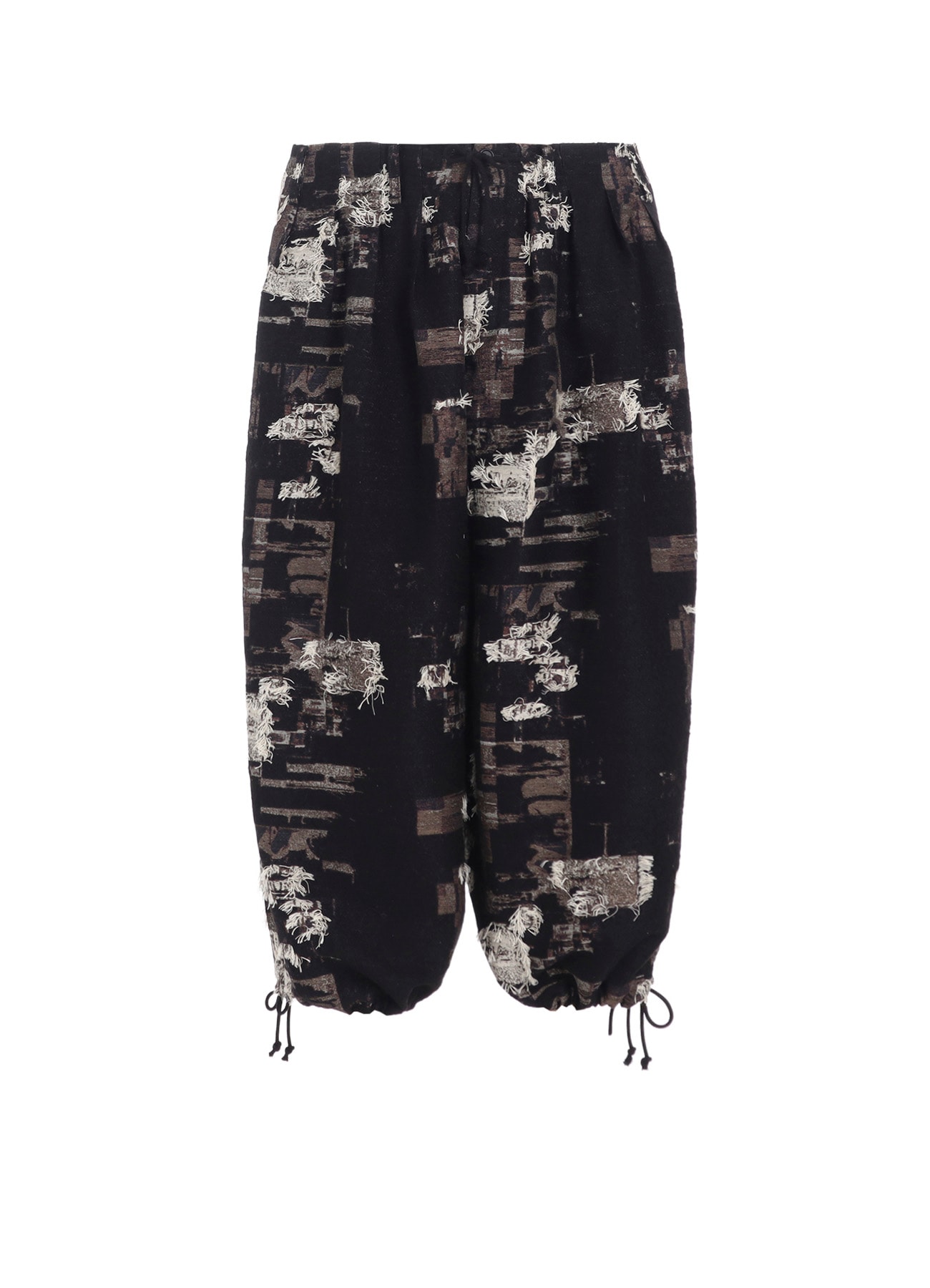 PATCHWORK CUT JACQUARD BALLOON PANTS