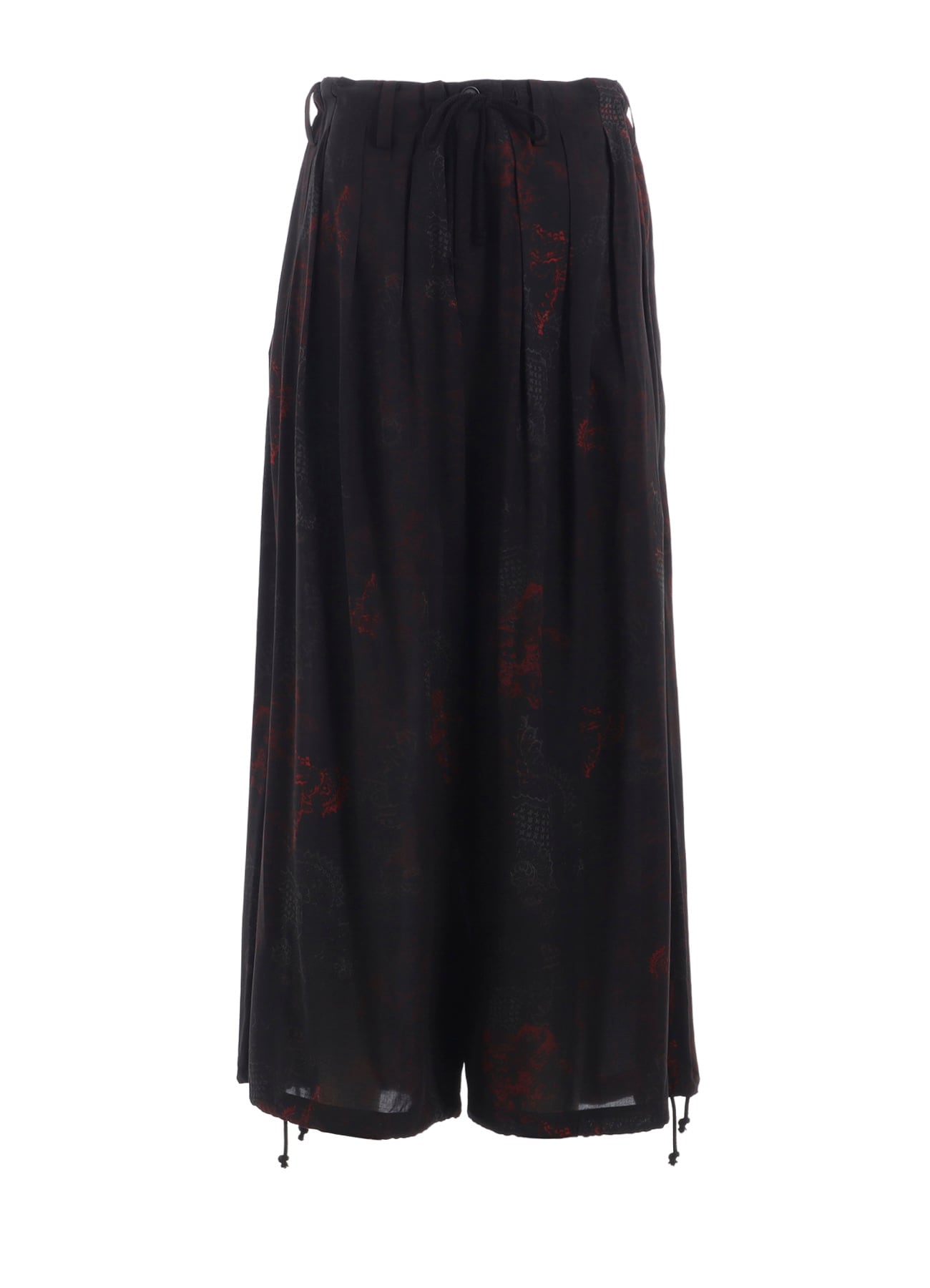 RAYON CRIMSON LACE PRINT BALLOON PANTS