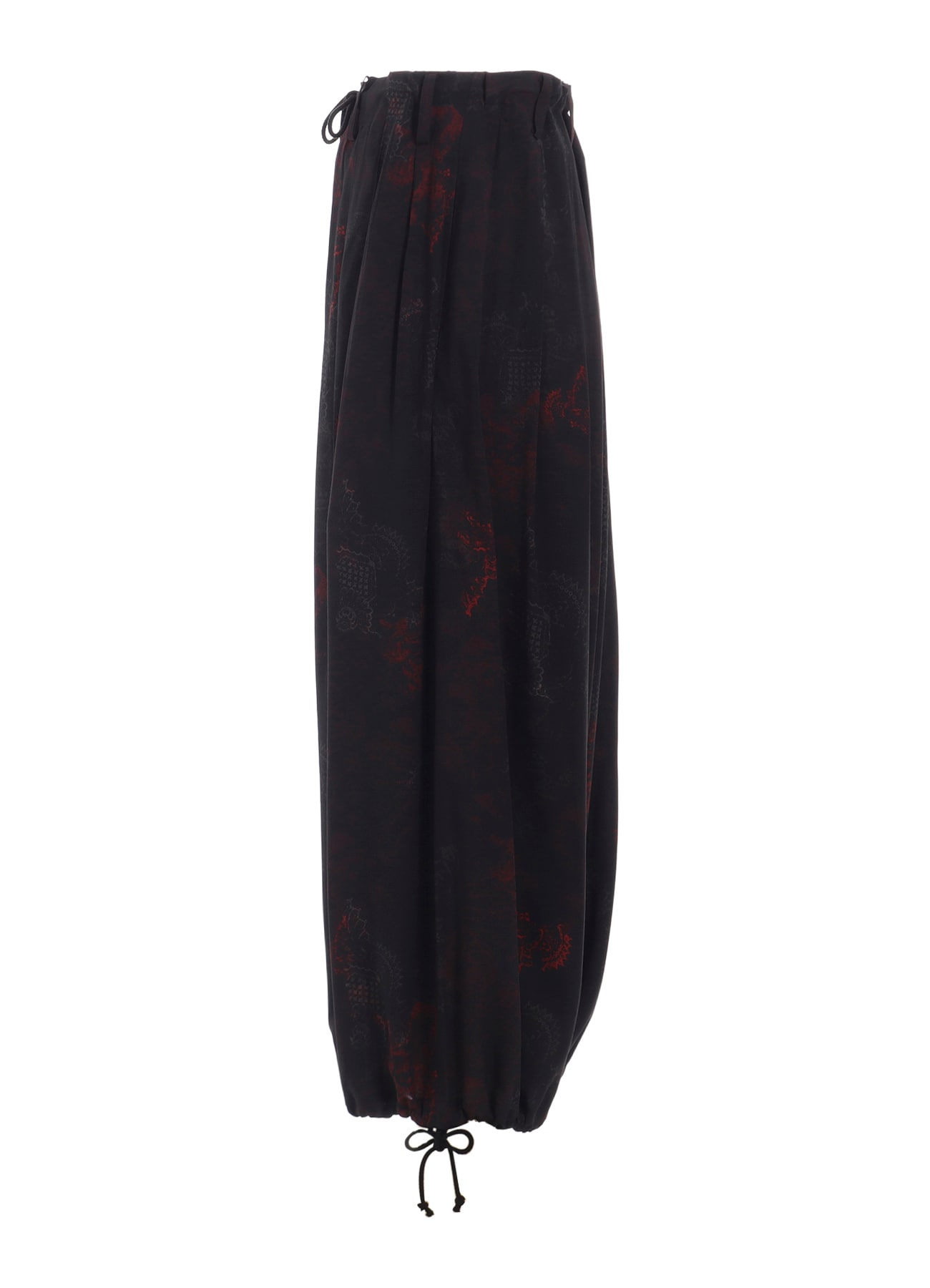 RAYON CRIMSON LACE PRINT BALLOON PANTS