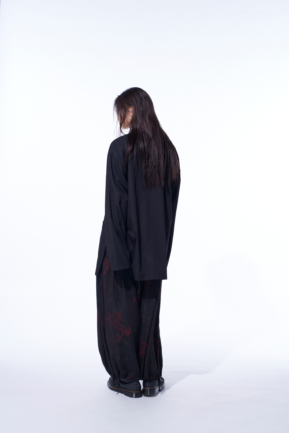 RAYON CRIMSON LACE PRINT BALLOON PANTS