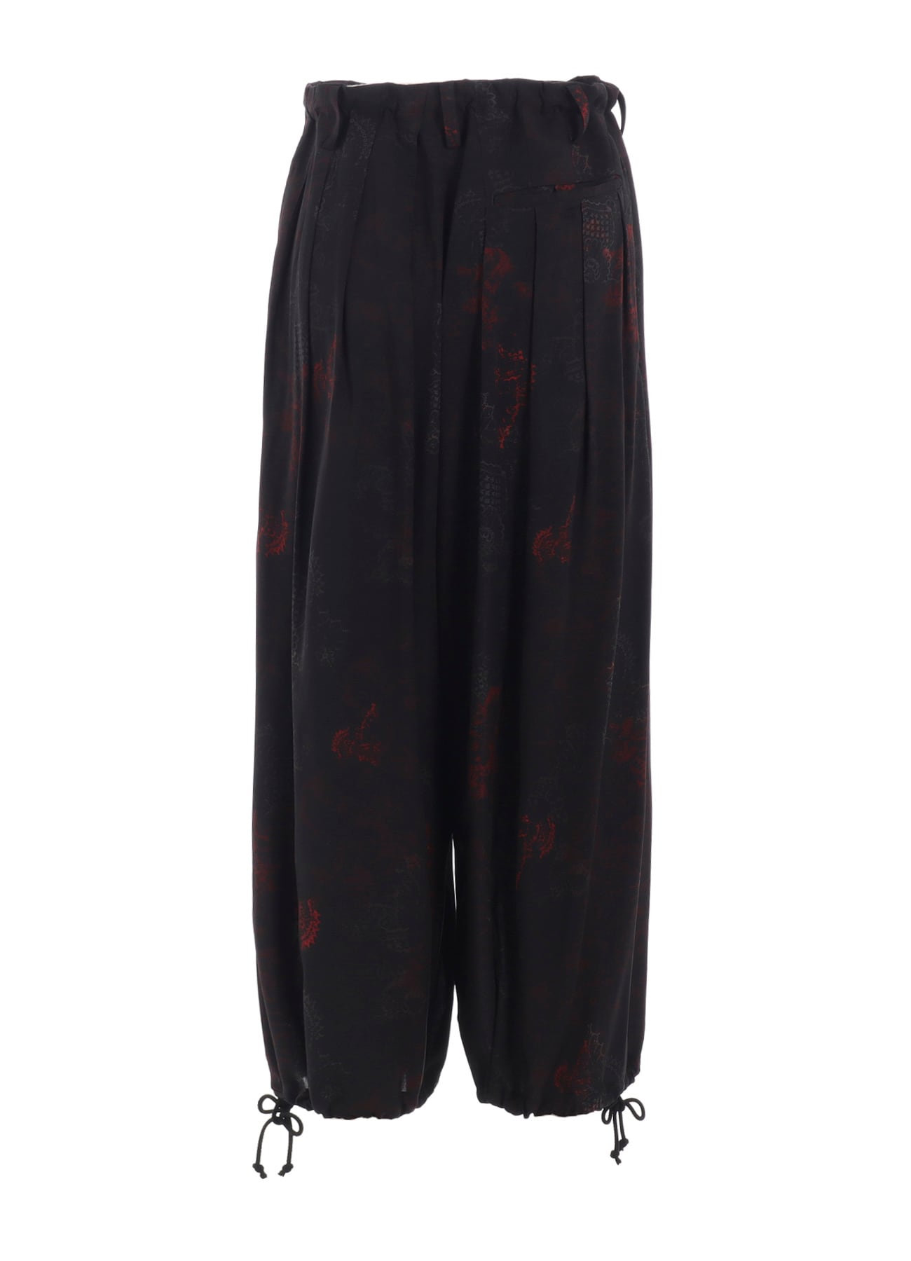 RAYON CRIMSON LACE PRINT BALLOON PANTS